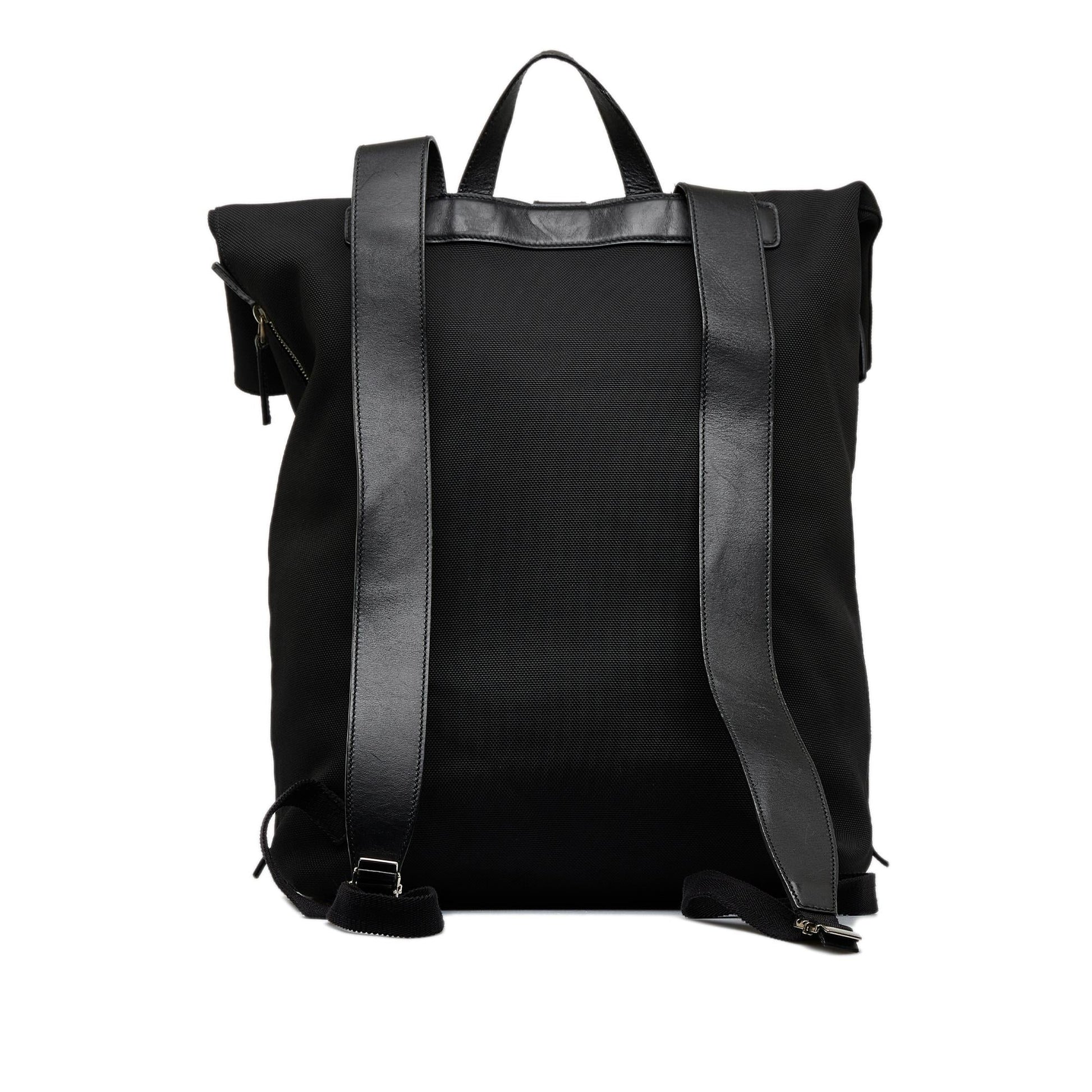 Gucci Techno Web Fold Over Backpack Canvas Black Shg Mlgr7B