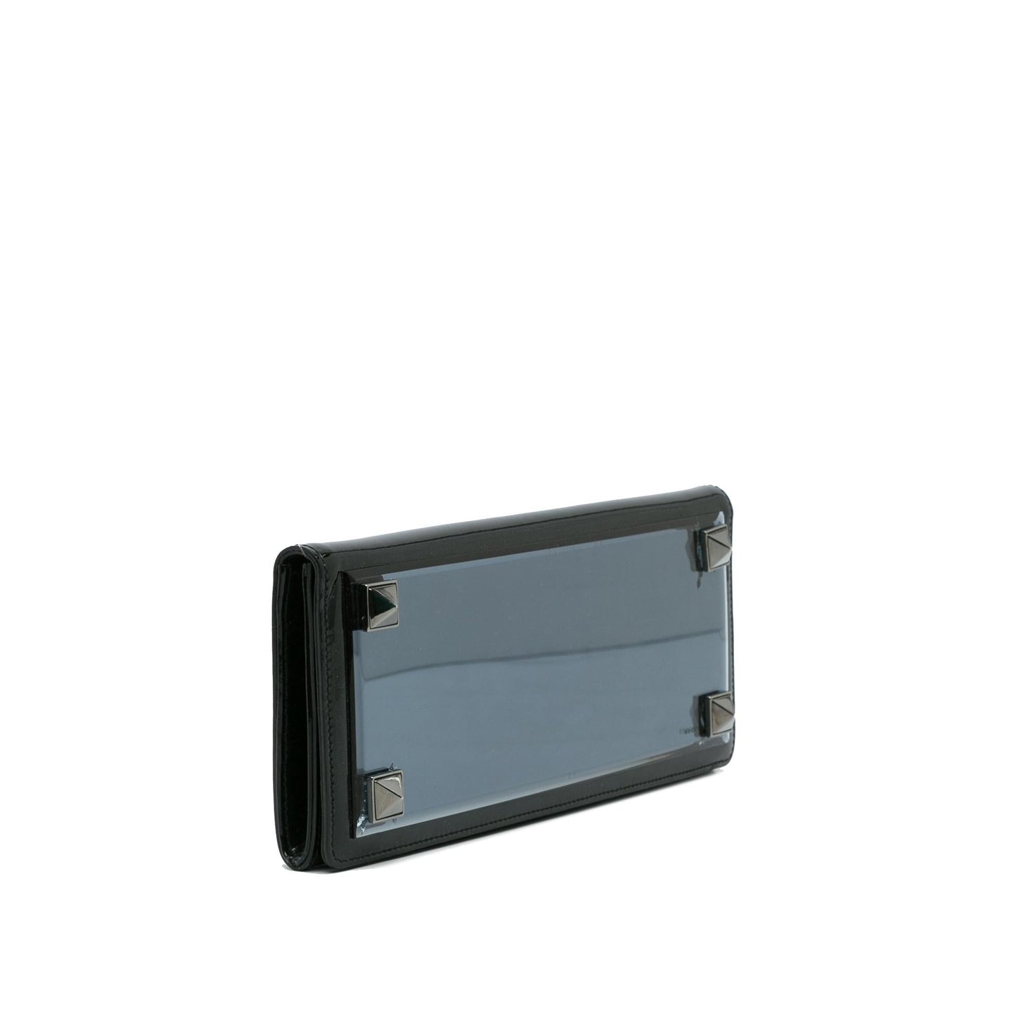 Gucci Tempered Glass Broadway Leather Patent Black Clutch Bag