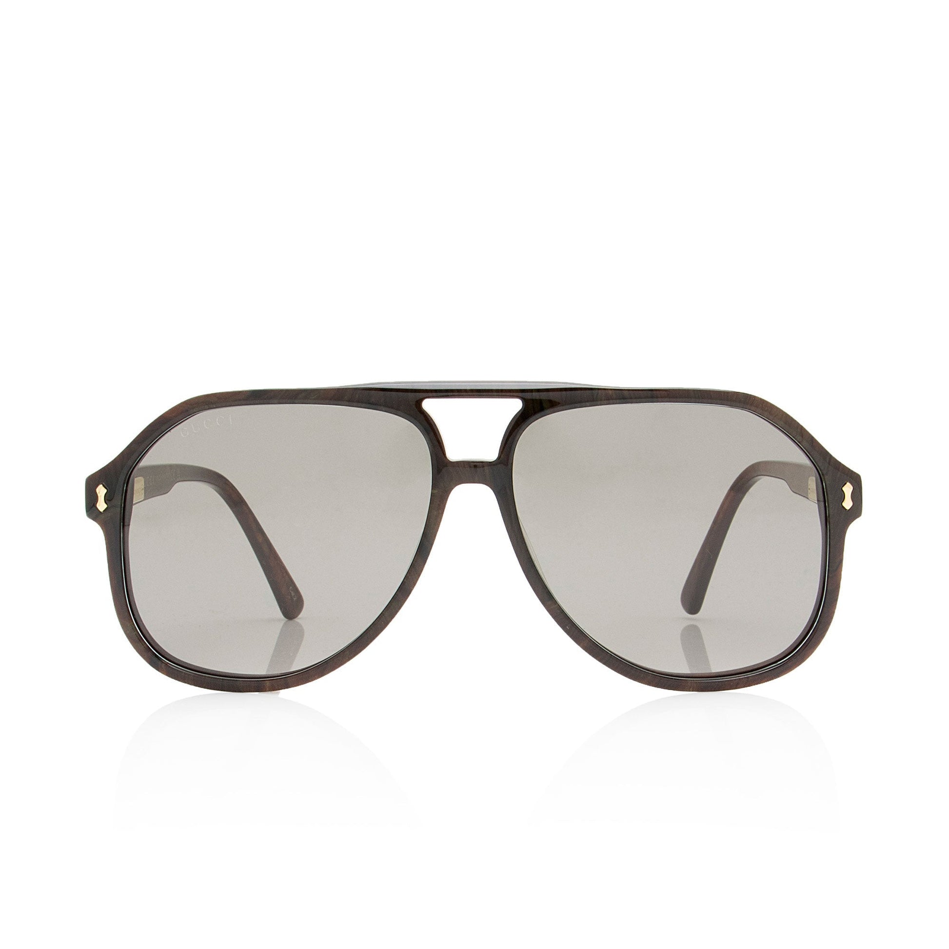 Gucci Oversize Aviator Sunglasses SHF-rZcNxr Black Brown Accessory