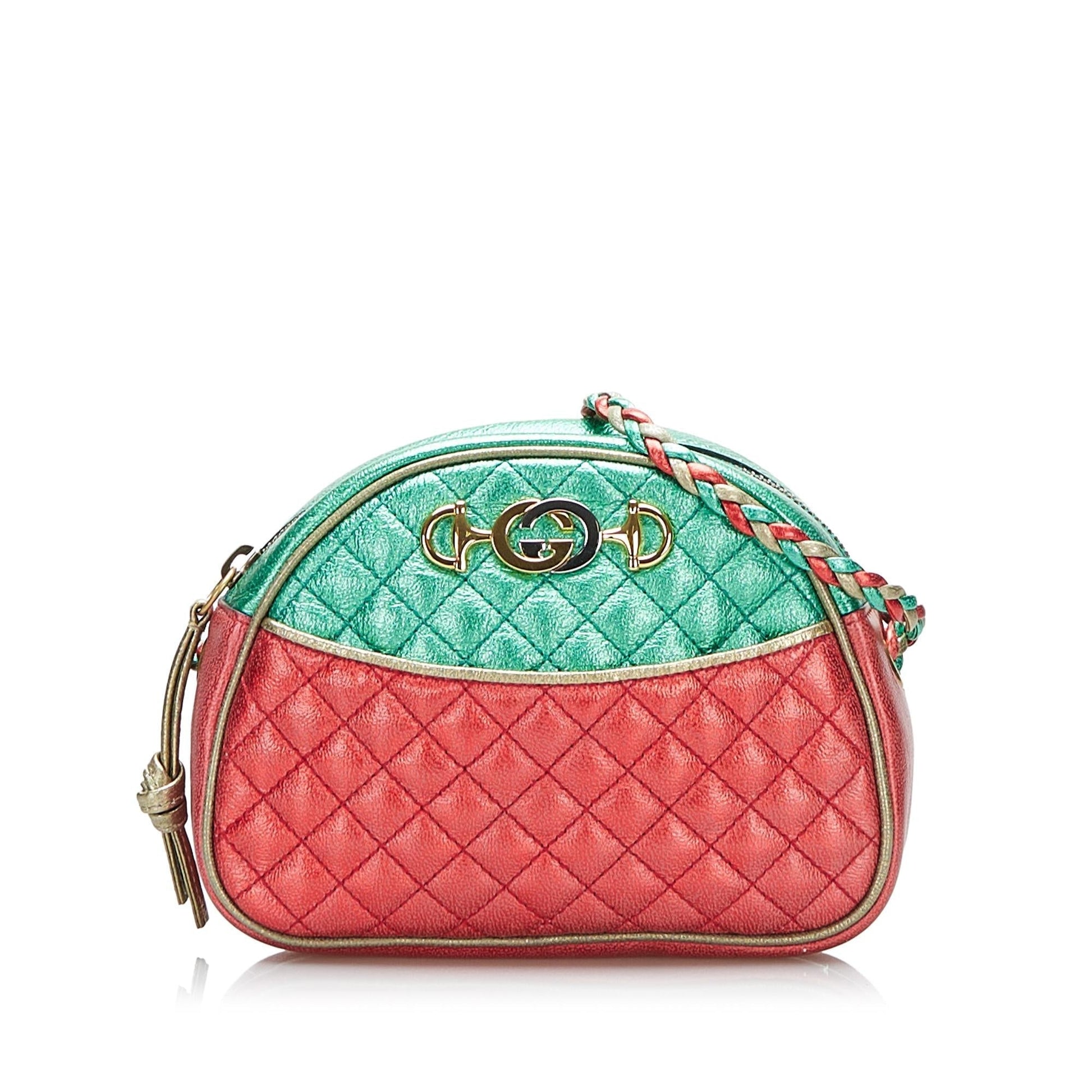 Gucci Trapuntata SHG-8KwePB Calf Green Crossbody Bag