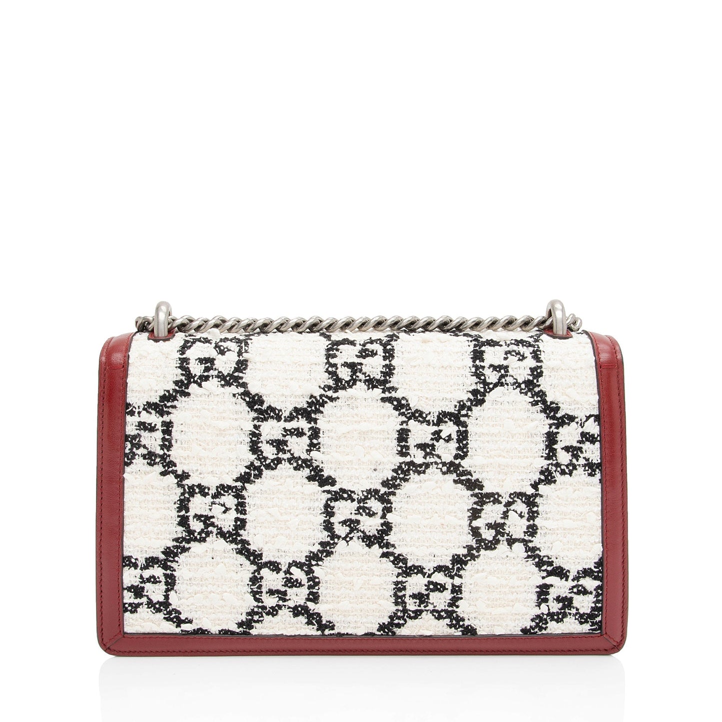 Gucci Tweed Dionysus SHF-O91qbW Leather White Red Small Shoulder Bag