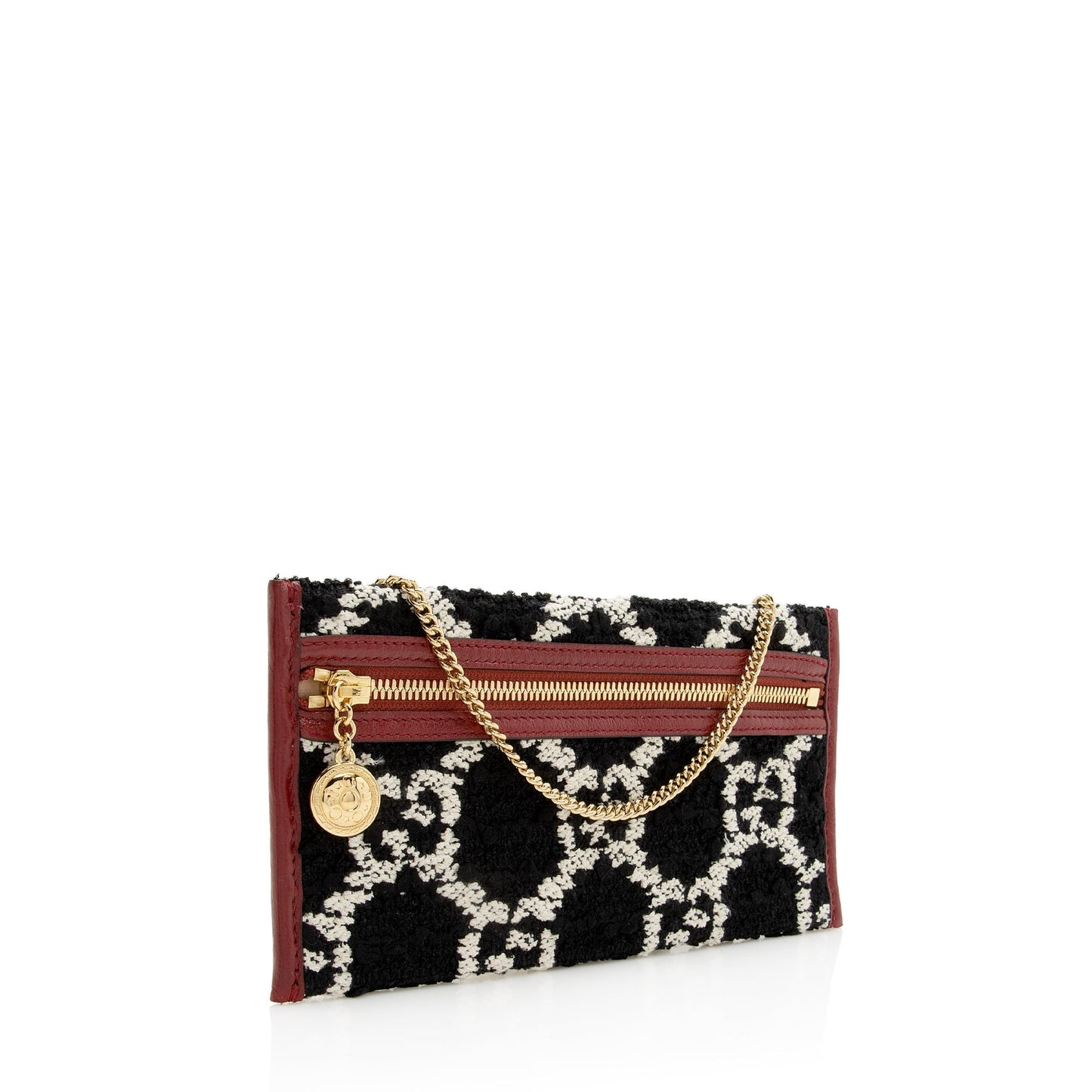 Gucci Tweed Pochette SHF Leather Blue Red Clutch Bag