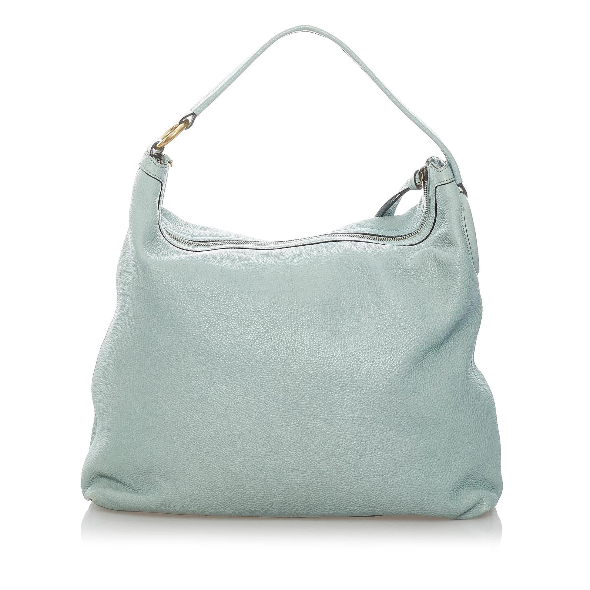 Gucci Twill SHG Leather Calf Blue Shoulder Bag