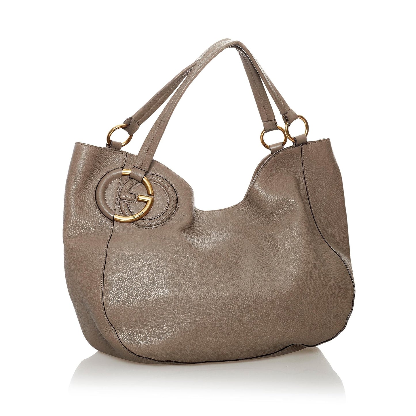 Gucci Twill SHG Leather Calf Grey Tote Bag