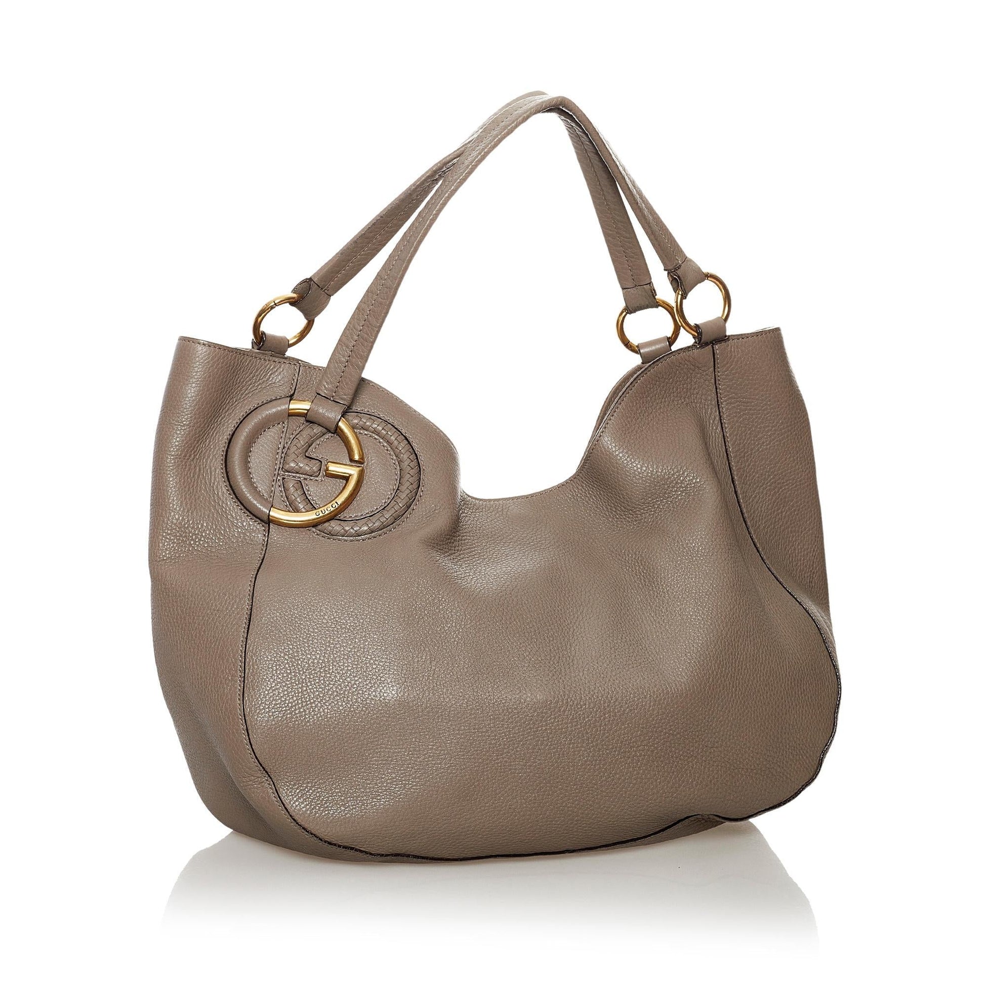 Gucci Twill SHG Leather Calf Grey Tote Bag