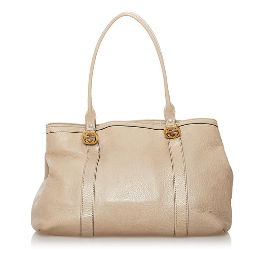 Gucci Twins SHG Leather Calf Brown Tote Bag