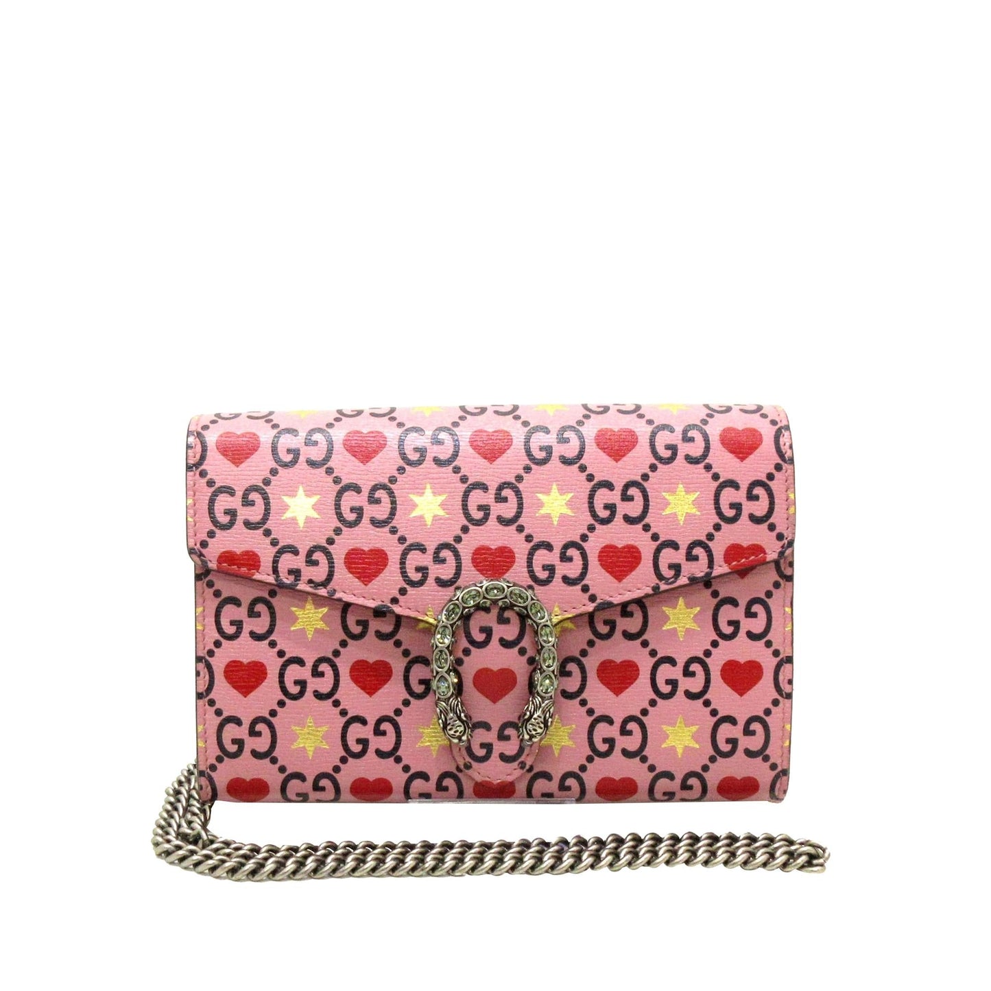 Gucci Valentine's Day Dionysus Wallet On Calf Pink Chain Crossbody Bag