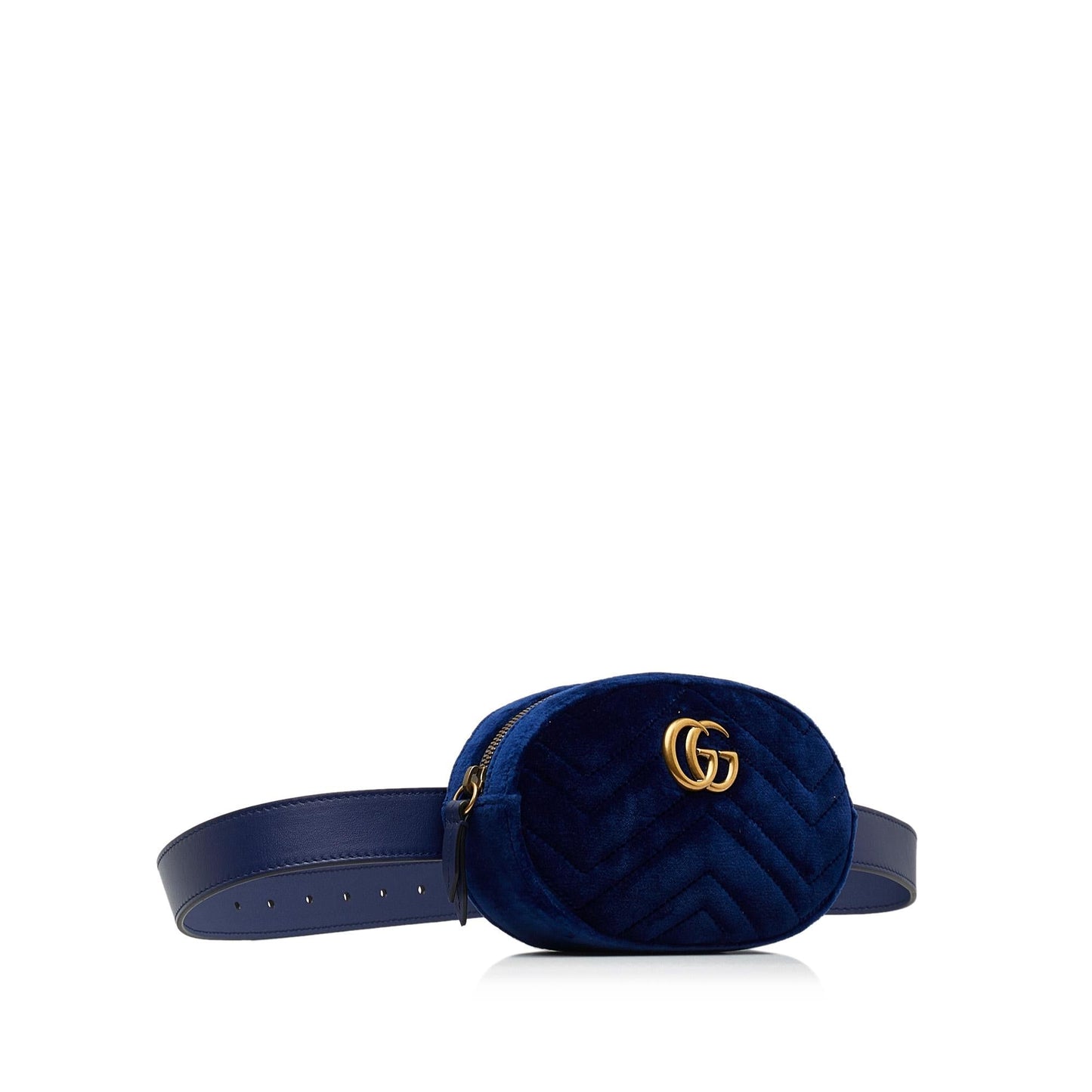 Gucci Velvet GG Marmont Belt SHG-0eluPi Matelasse Blue Accessory