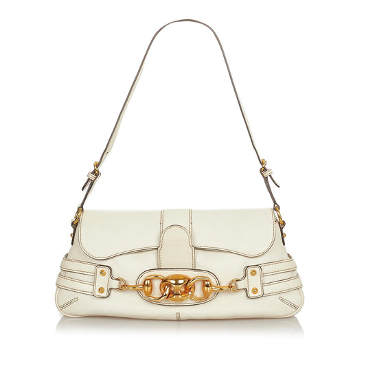 Gucci Wave SHG Leather Calf White Shoulder Bag Bag Shg