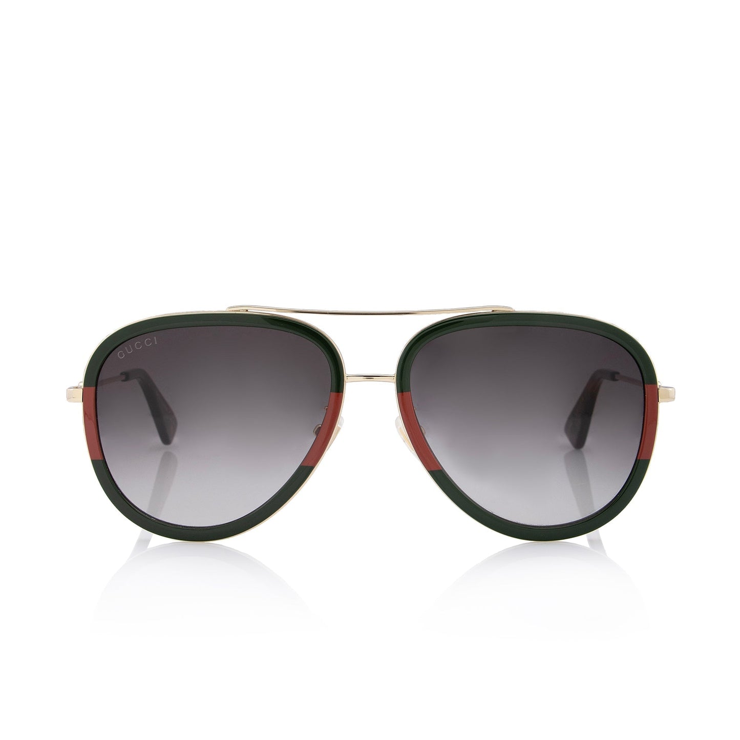 Gucci Web Aviator Sunglasses SHF Red Green Gold Accessory Sunglasses Shf