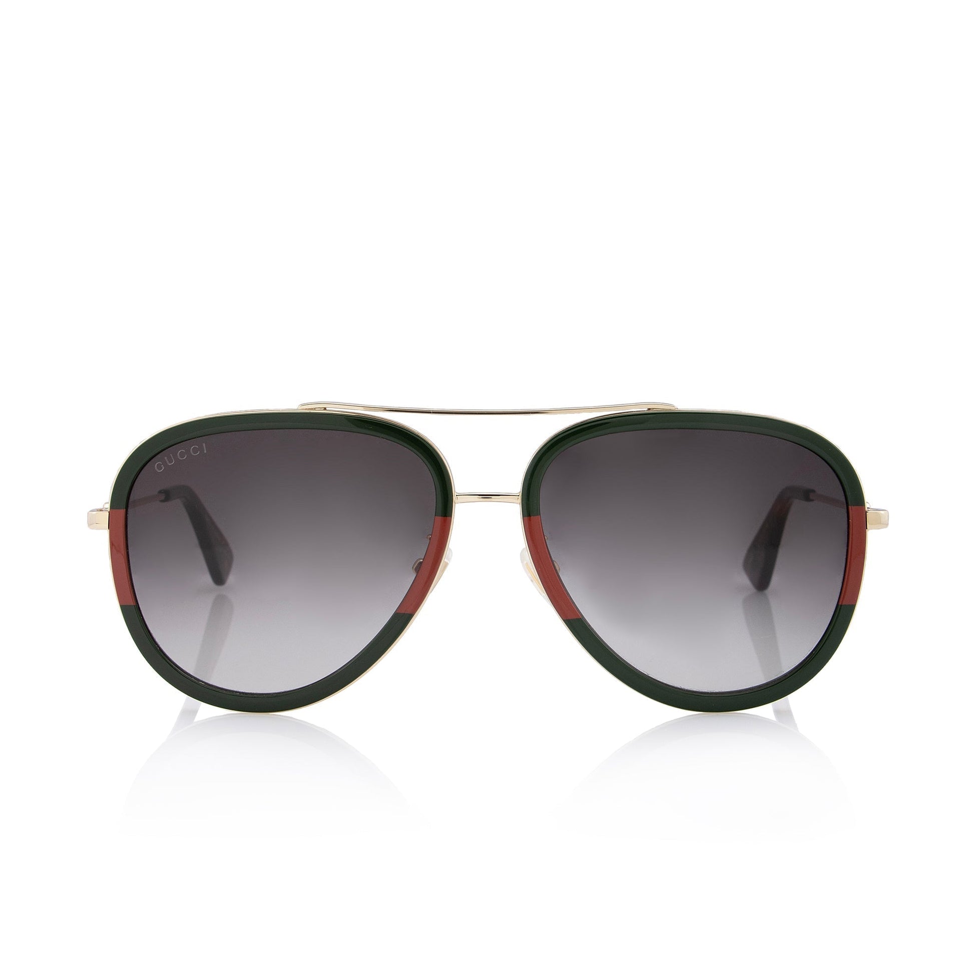 Gucci Web Aviator Sunglasses SHF Red Green Gold Accessory Sunglasses Shf