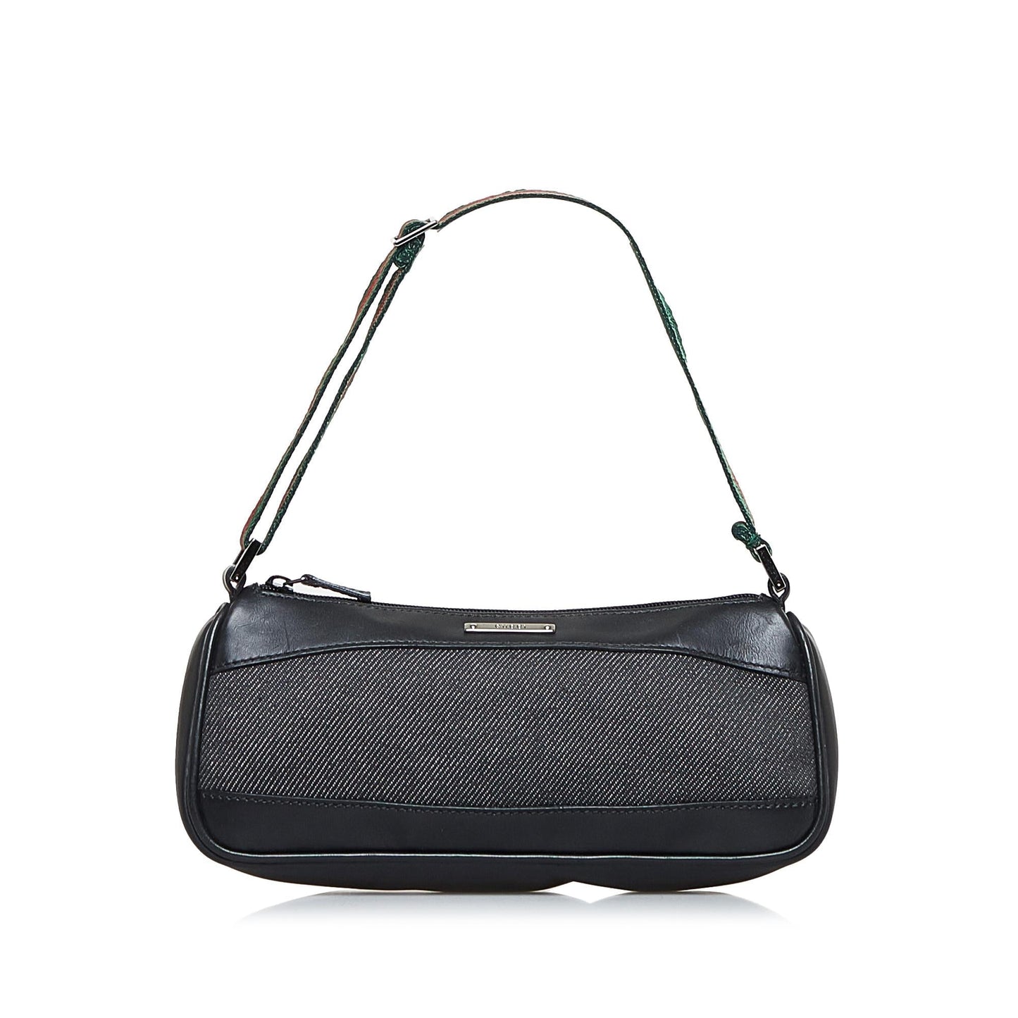Gucci Web Baguette SHG-g3PZsk Denim Calf Black Handbag