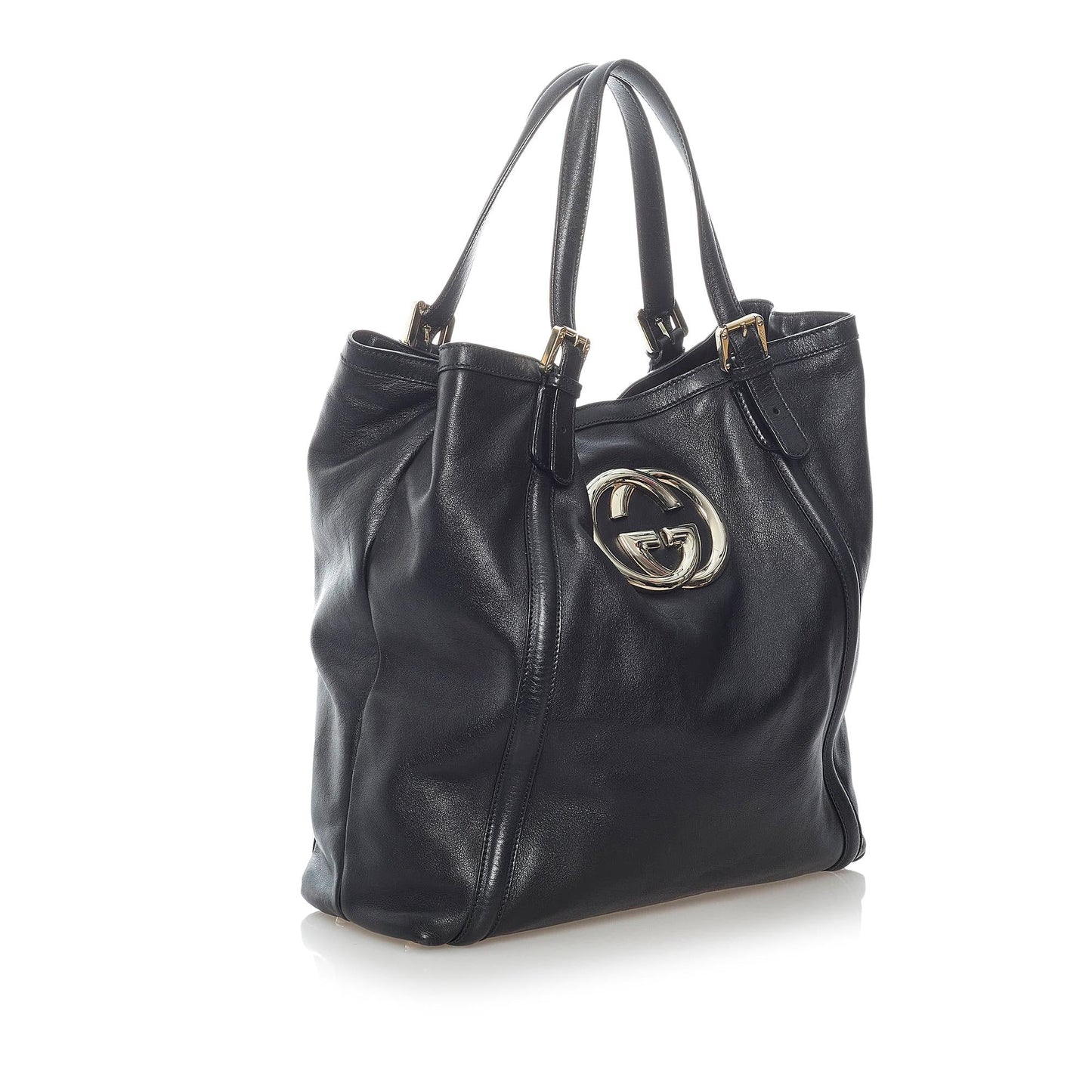 Gucci Web Britt SHG Leather Calf Black Tote Bag