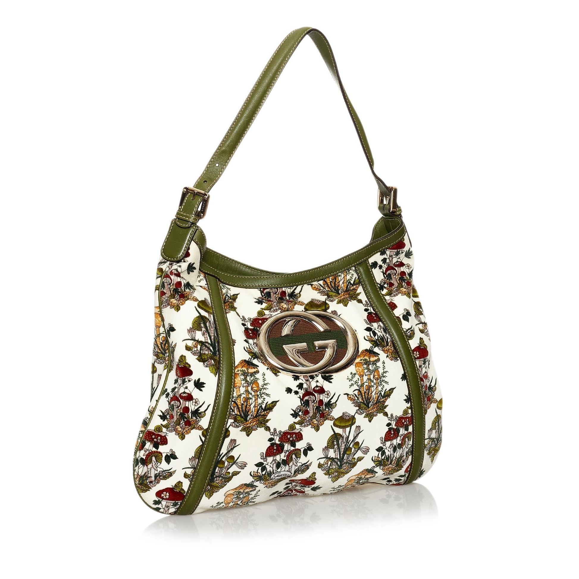 Gucci Web Britt Velvet SHG White Shoulder Bag