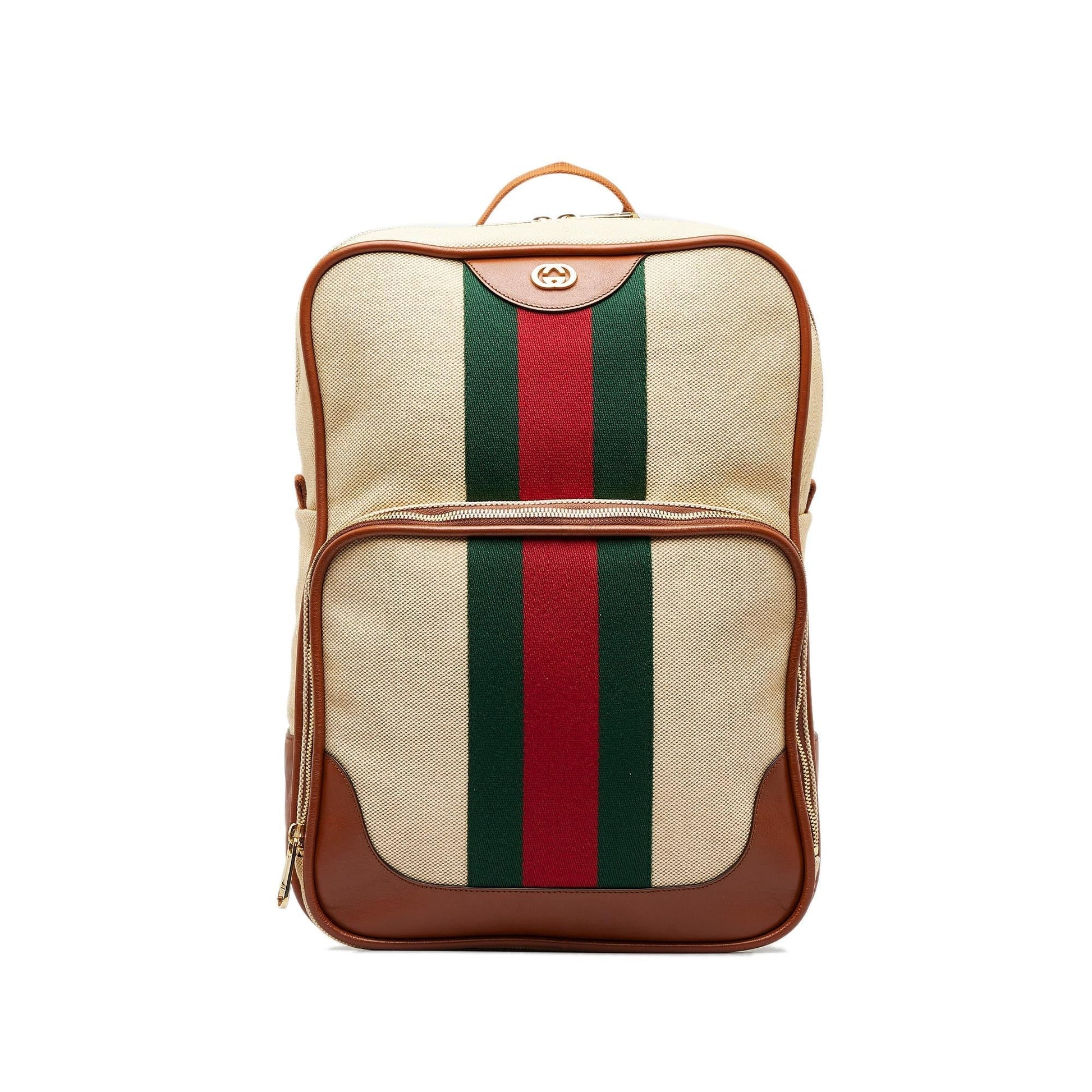 Gucci Web Backpack SHG-shIR2a Canvas Brown