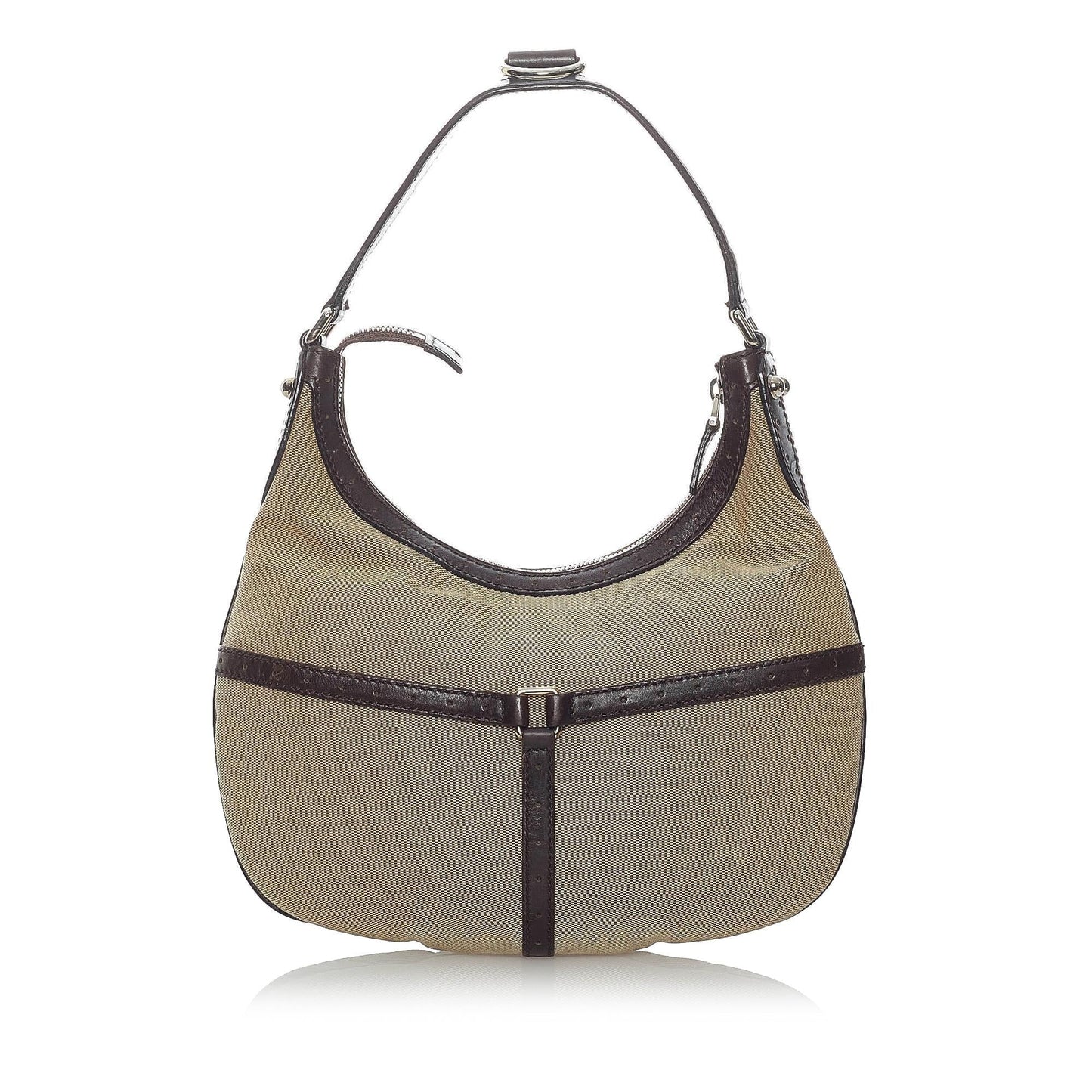 Gucci Web Reins SHG Canvas Calf Brown Shoulder Bag Bag Shg
