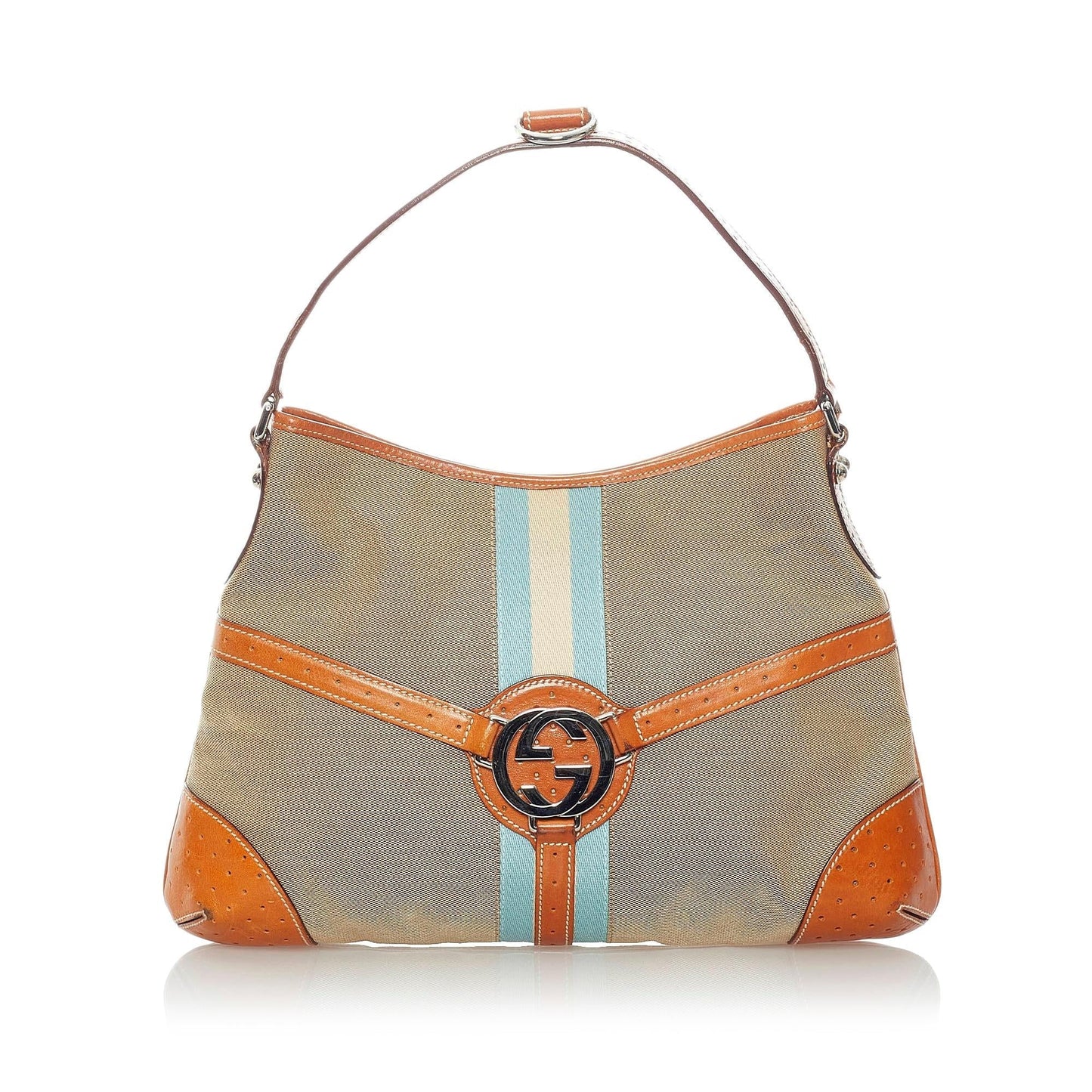 Gucci Web Reins SHG Canvas Brown Shoulder Bag 3