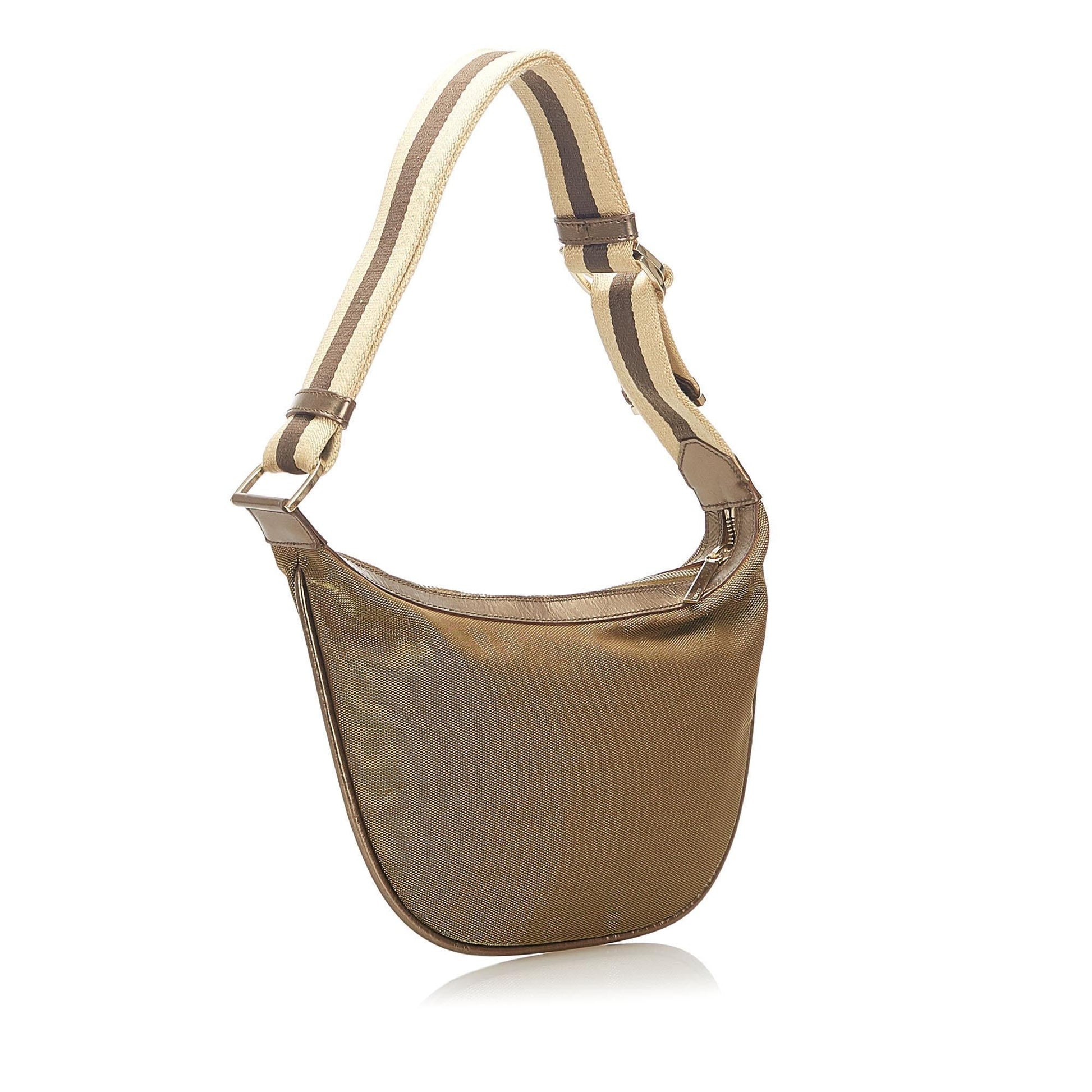 Gucci Web SHG Canvas Calf Brown Shoulder Bag 3