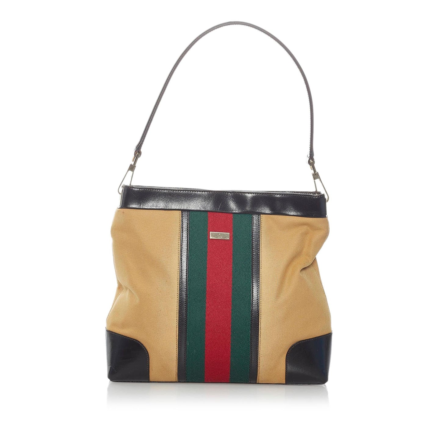 Gucci Web SHG Canvas Calf Brown Shoulder Bag