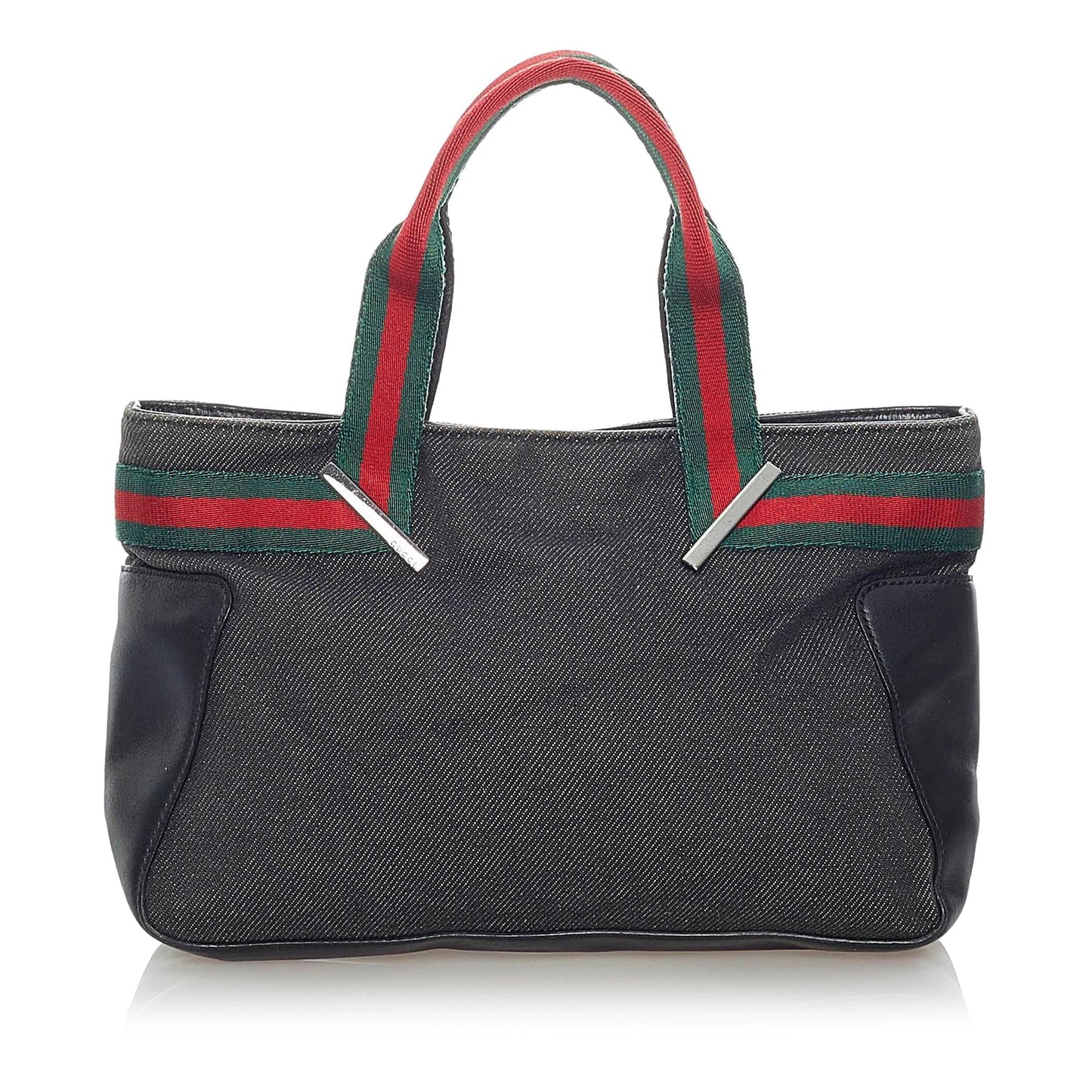 Gucci Web SHG Denim Black Satchel Bag