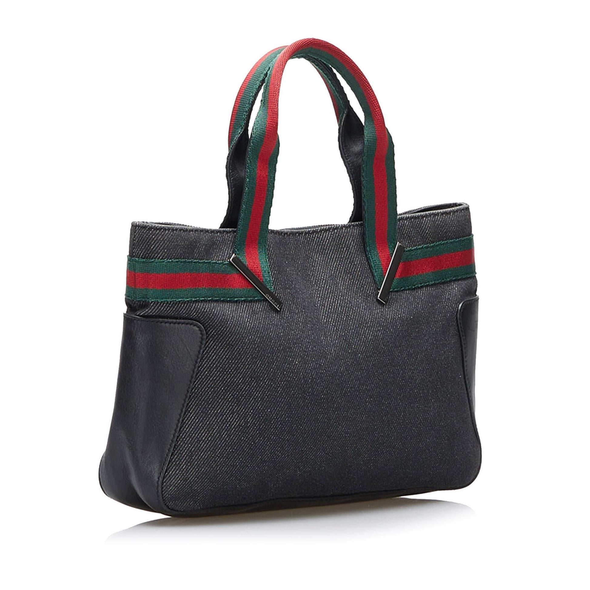 Gucci Web SHG-mvpGGk Denim Blue Satchel Bag