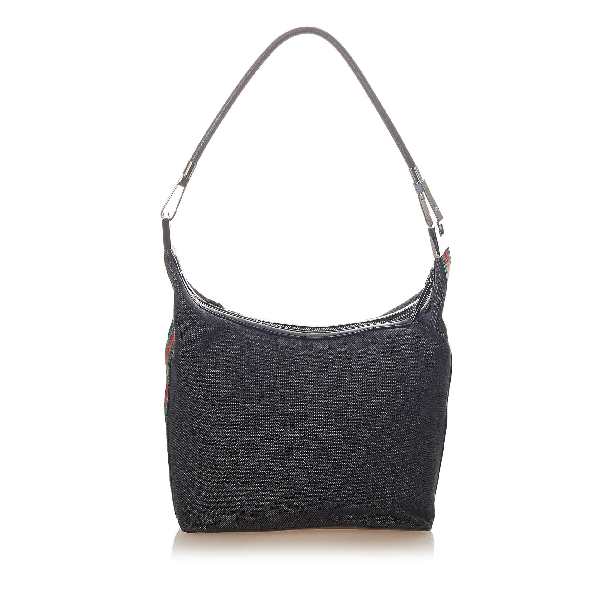 Gucci Web SHG Denim Black Shoulder Bag Bag Shg