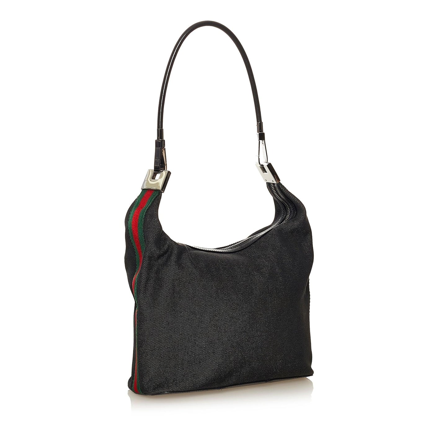 Gucci Web SHG Denim Black Shoulder Bag