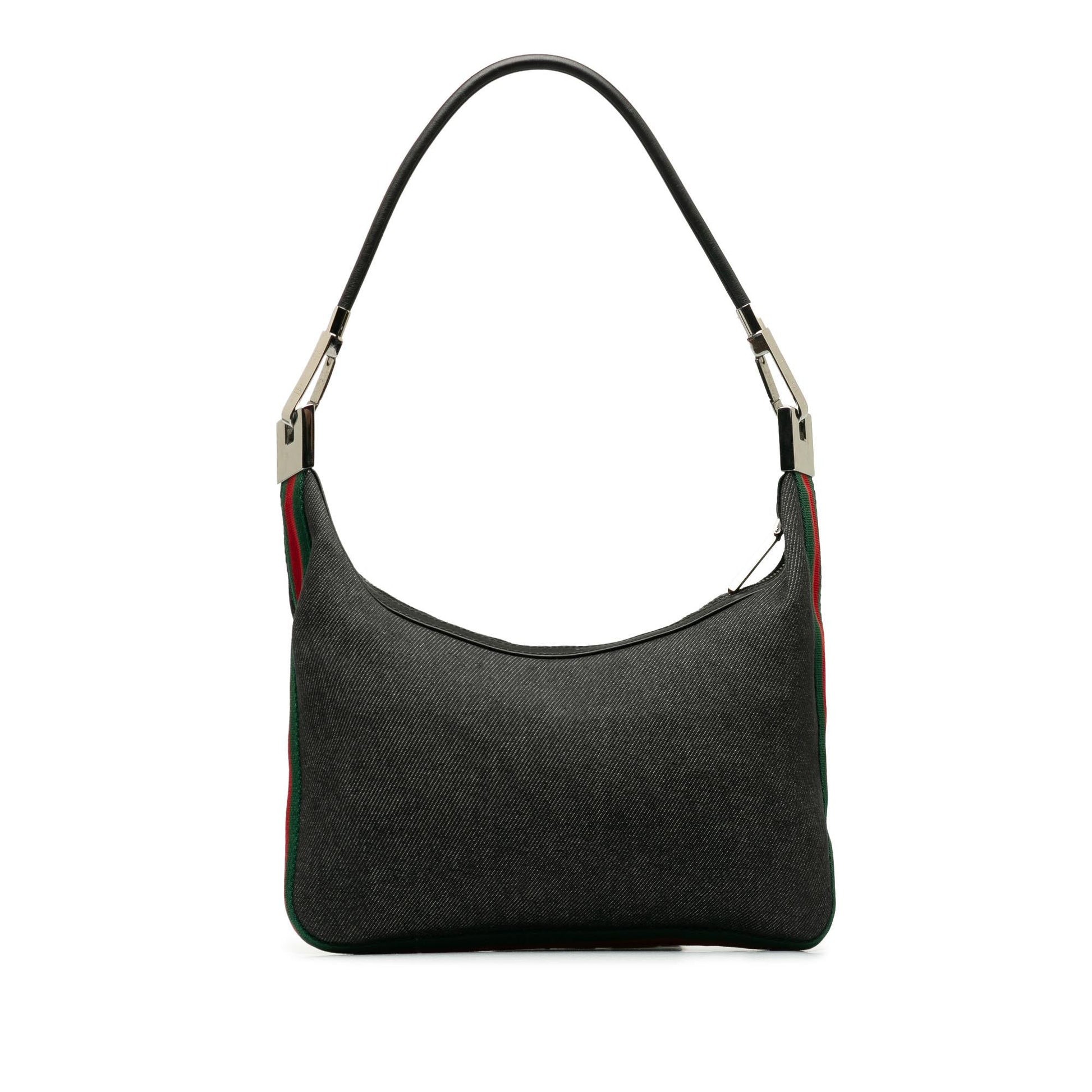 Gucci Web SHG-iAFw89 Denim Black Shoulder Bag