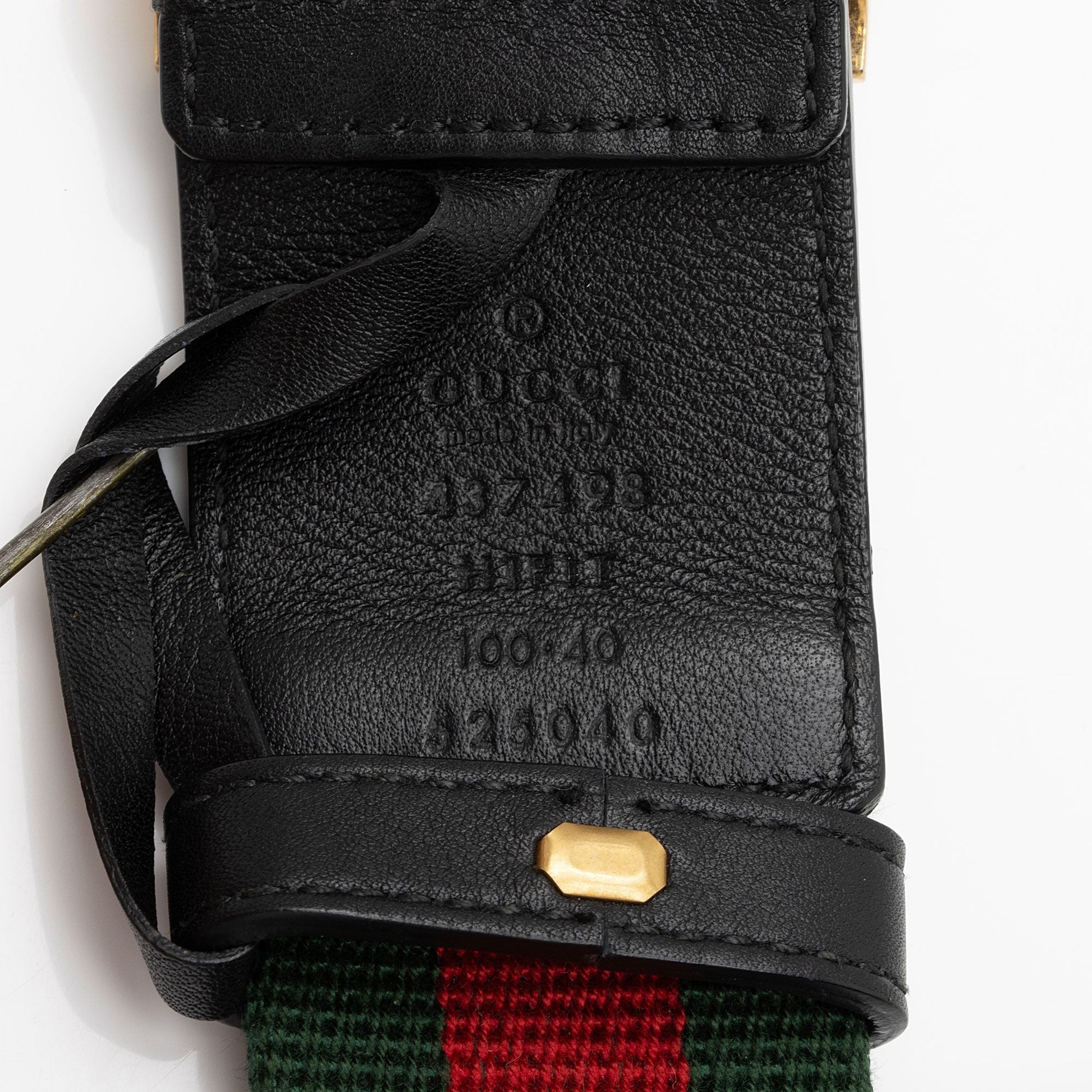 Gucci Web Feline Buckle Belt - Leather Nylon Black Red Accessory