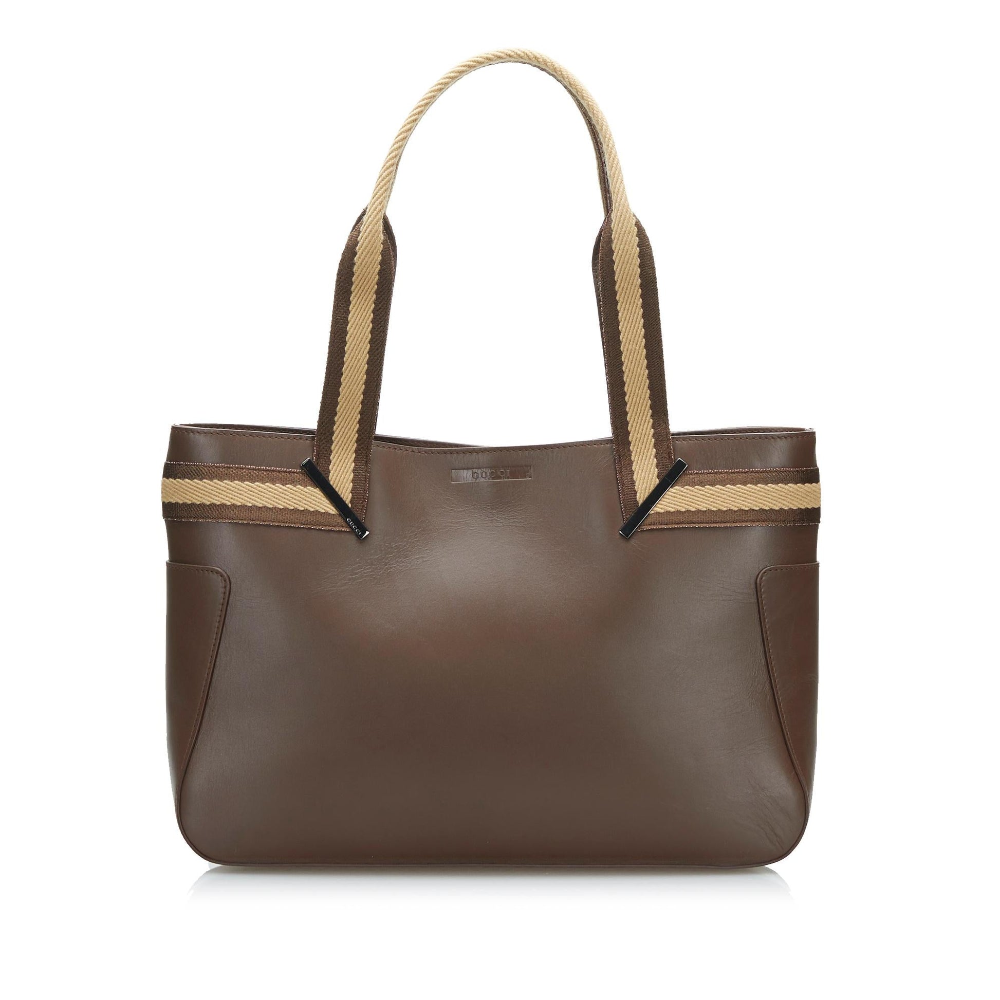 Gucci Web SHG-mXClJJ Calf Brown Satchel Bag