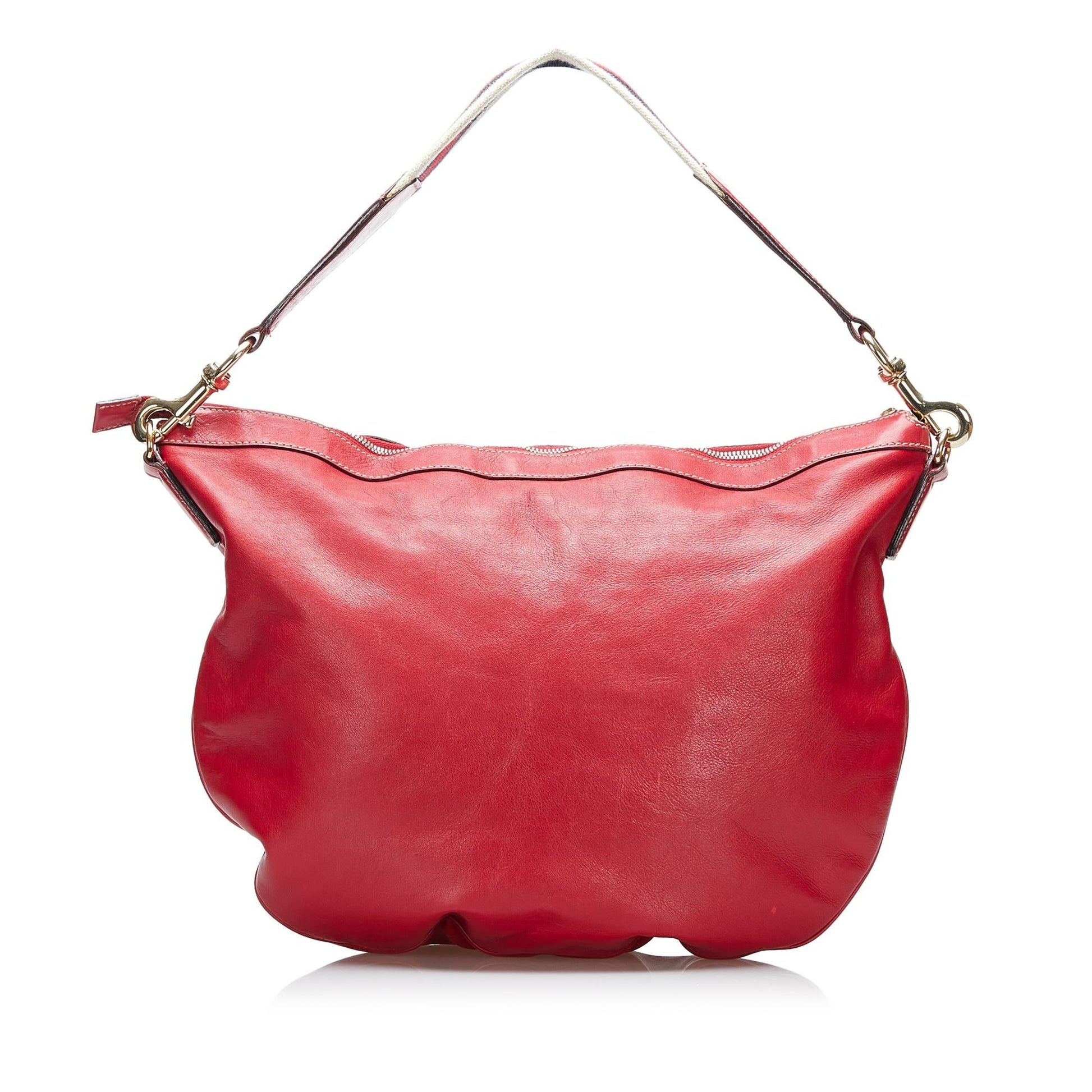 Gucci Web SHG-9rfId6 Calf Red Shoulder Bag