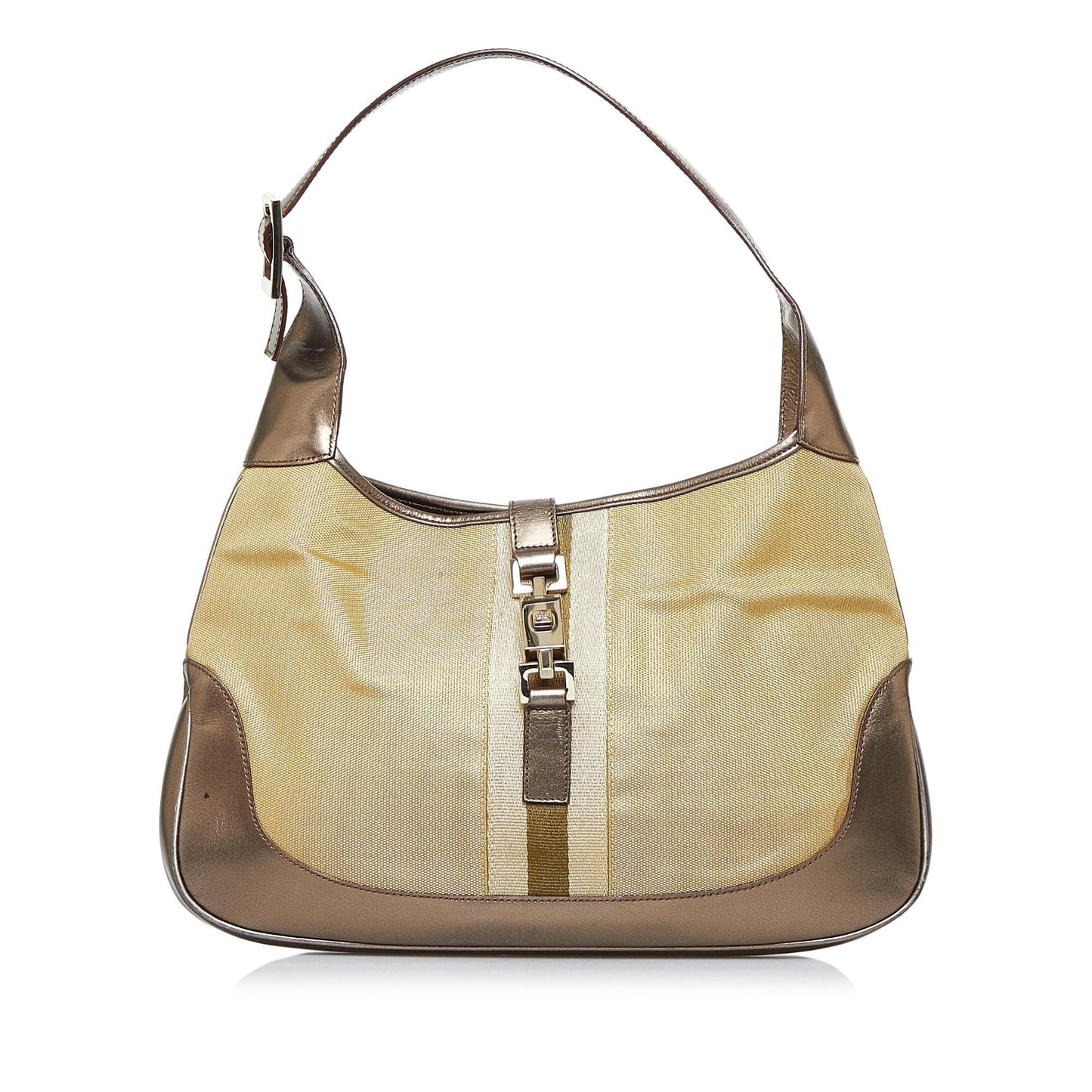 Gucci Web Jackie O SHG-G71G2z Calf Brown Shoulder Bag