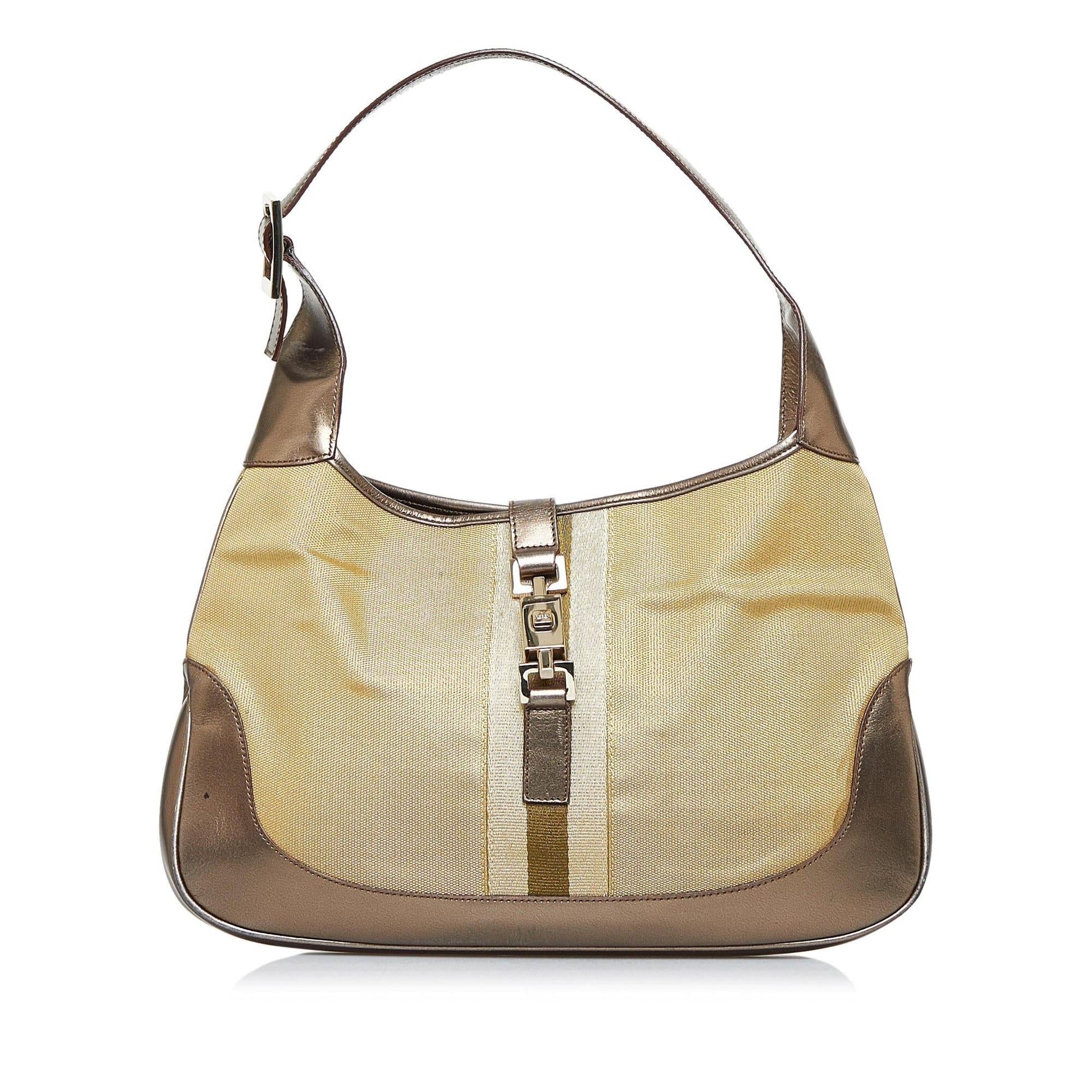 Gucci Web Jackie O SHG-G71G2z Calf Brown Shoulder Bag