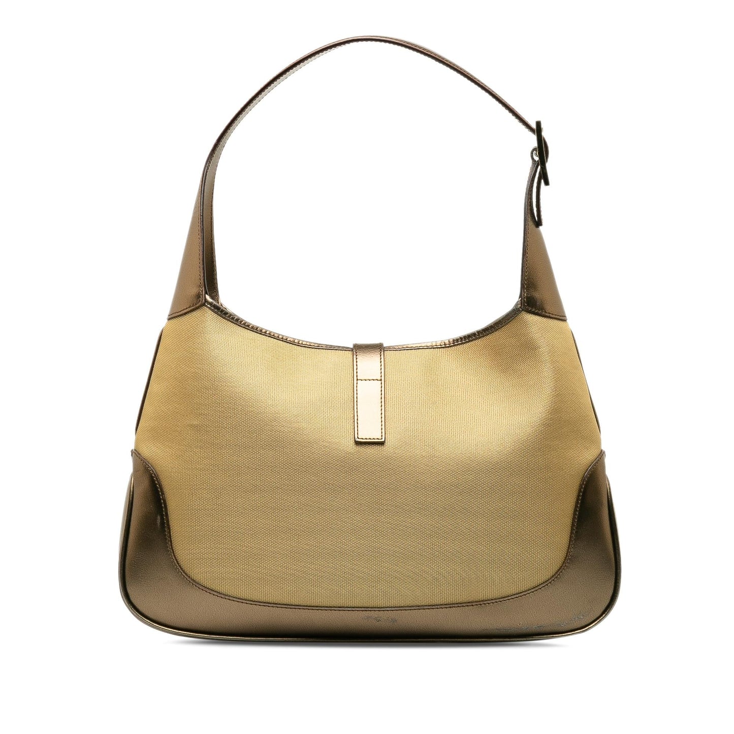 Gucci Web Jackie O SHG-au7jhU Canvas Calf Brown Gold Shoulder Bag