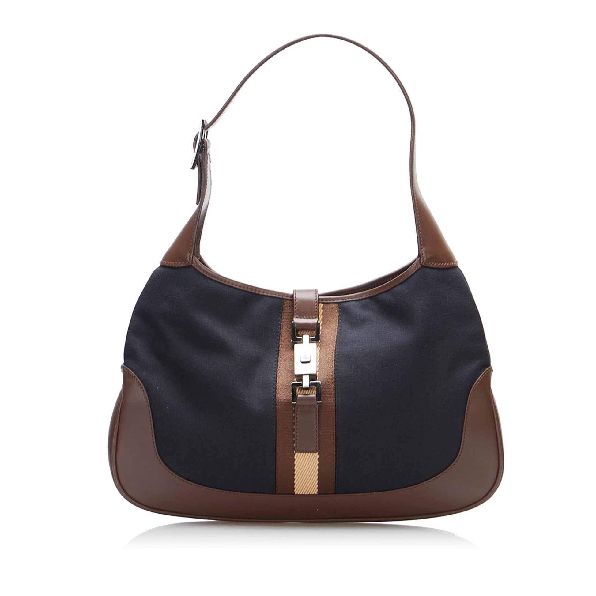 Gucci Web Jackie SHG-DiQ6ib Canvas Black Shoulder Bag