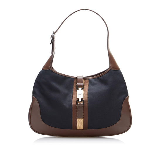 Gucci Web Jackie SHG-DiQ6ib Canvas Black Shoulder Bag