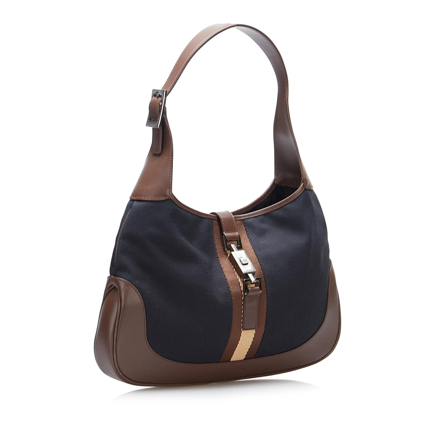 Gucci Web Jackie SHG-DiQ6ib Canvas Black Shoulder Bag