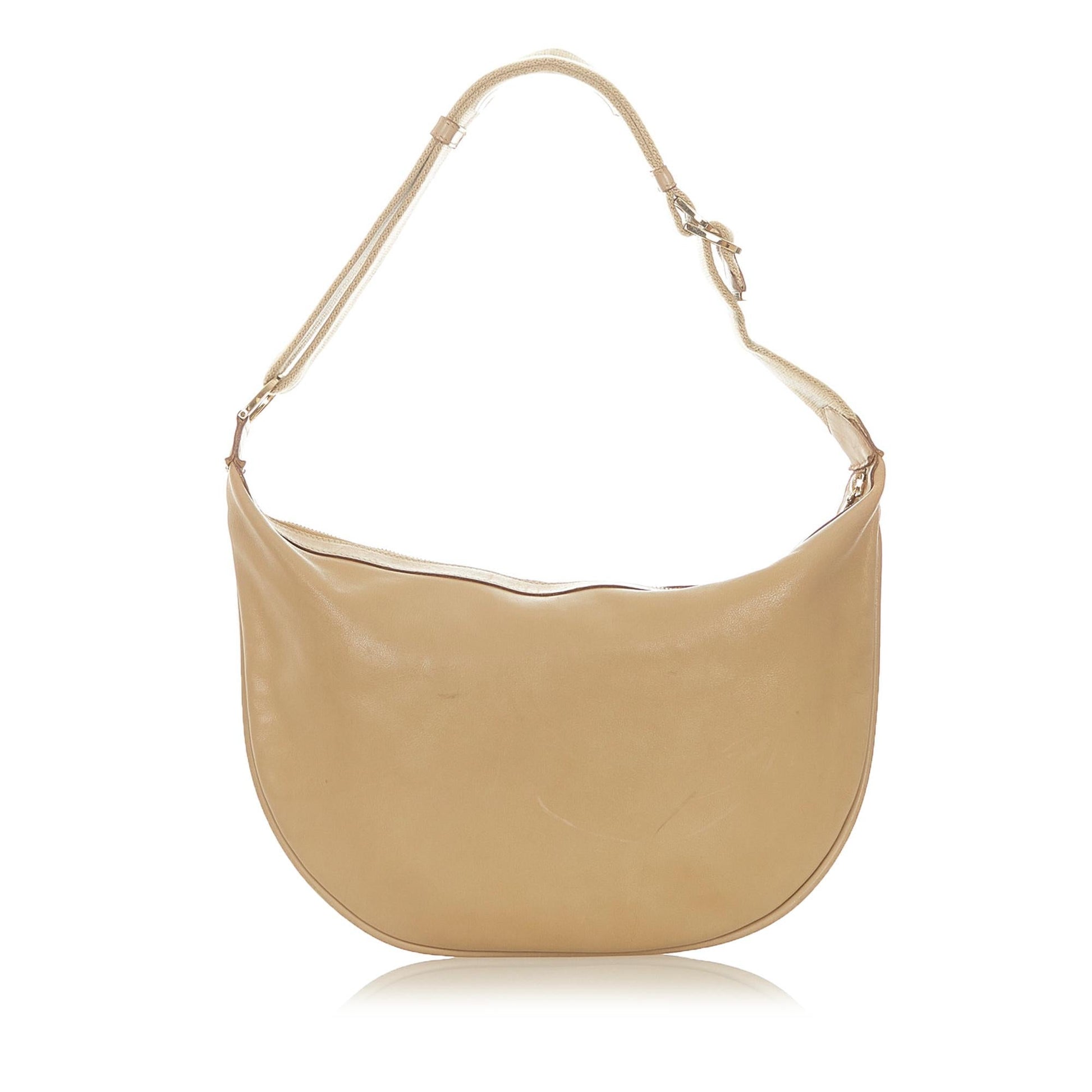 Gucci Web SHG Leather Calf Brown Shoulder Bag Bag Shg