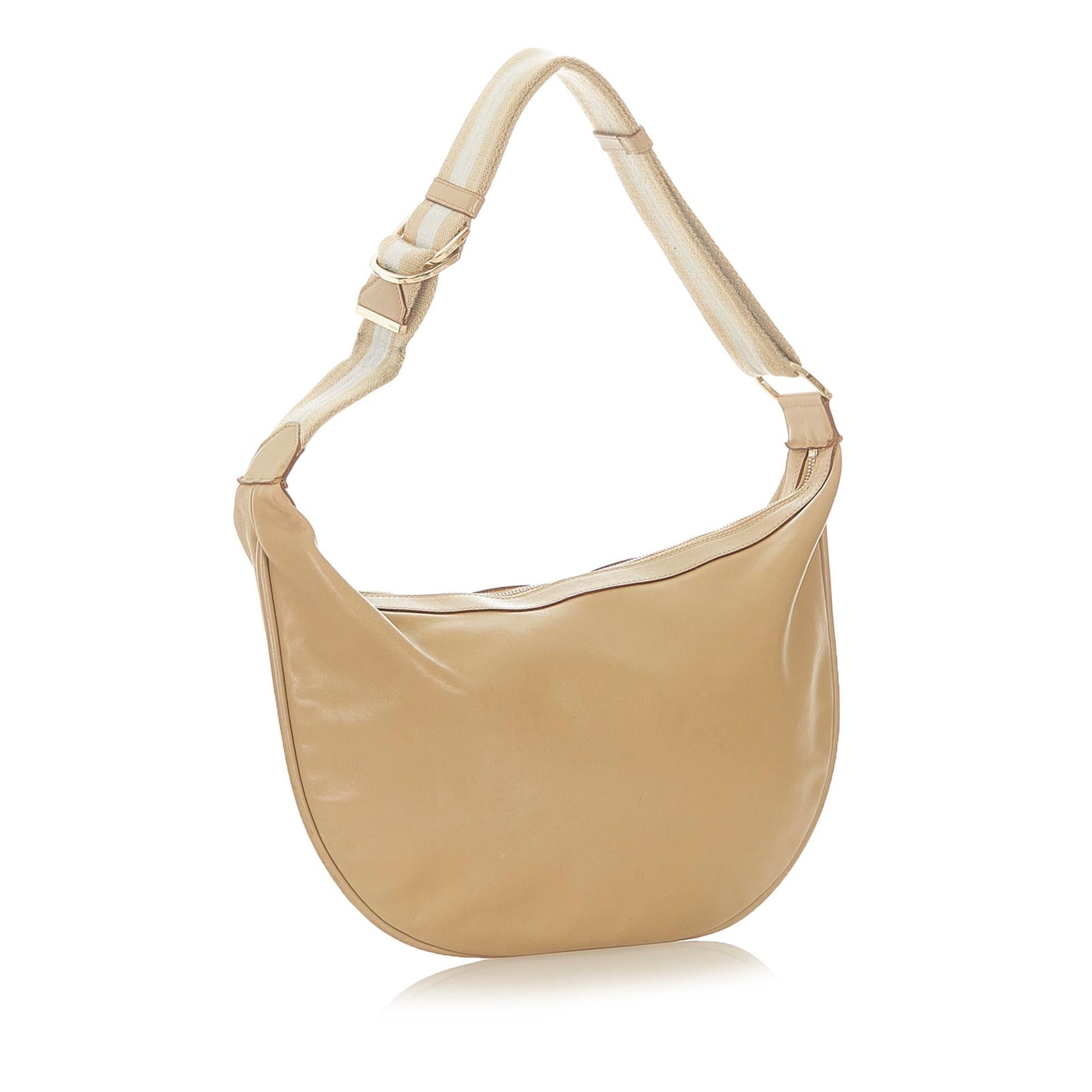 Gucci Web SHG Leather Calf Brown Shoulder Bag Bag Shg