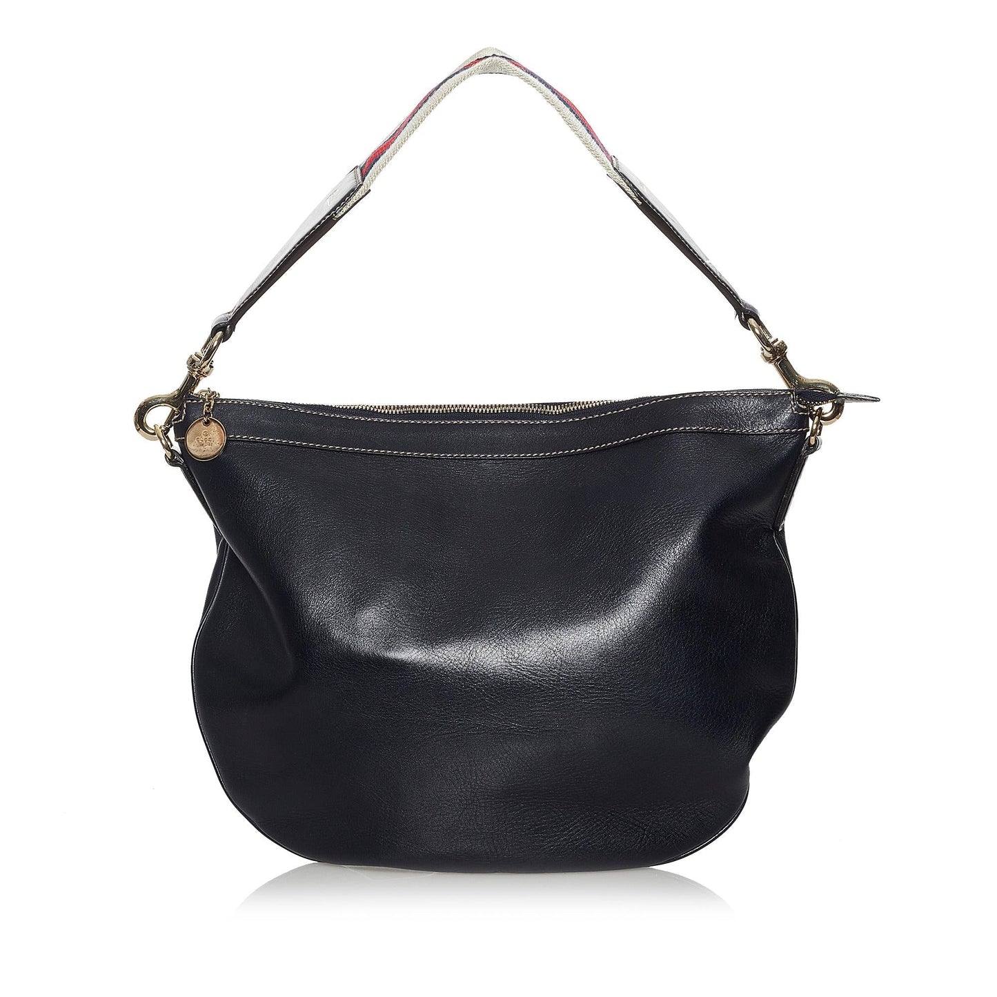 Gucci Web SHG Leather Calf Black Shoulder Bag Bag Shg