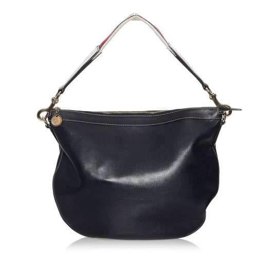 Gucci Web SHG Leather Calf Black Shoulder Bag Bag Shg