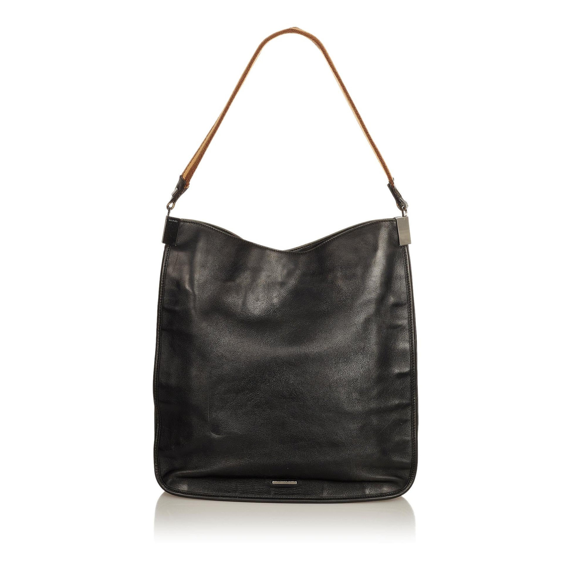 Gucci Web SHG Leather Calf Black Shoulder Bag