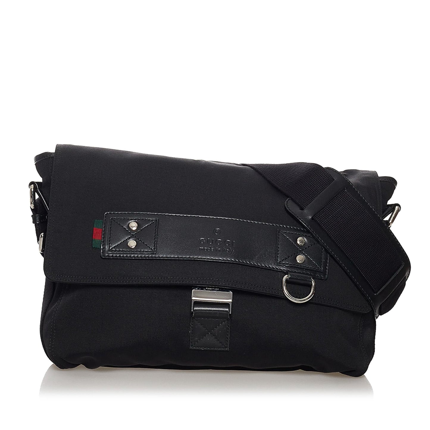 Gucci Web SHG Nylon Black Crossbody Bag