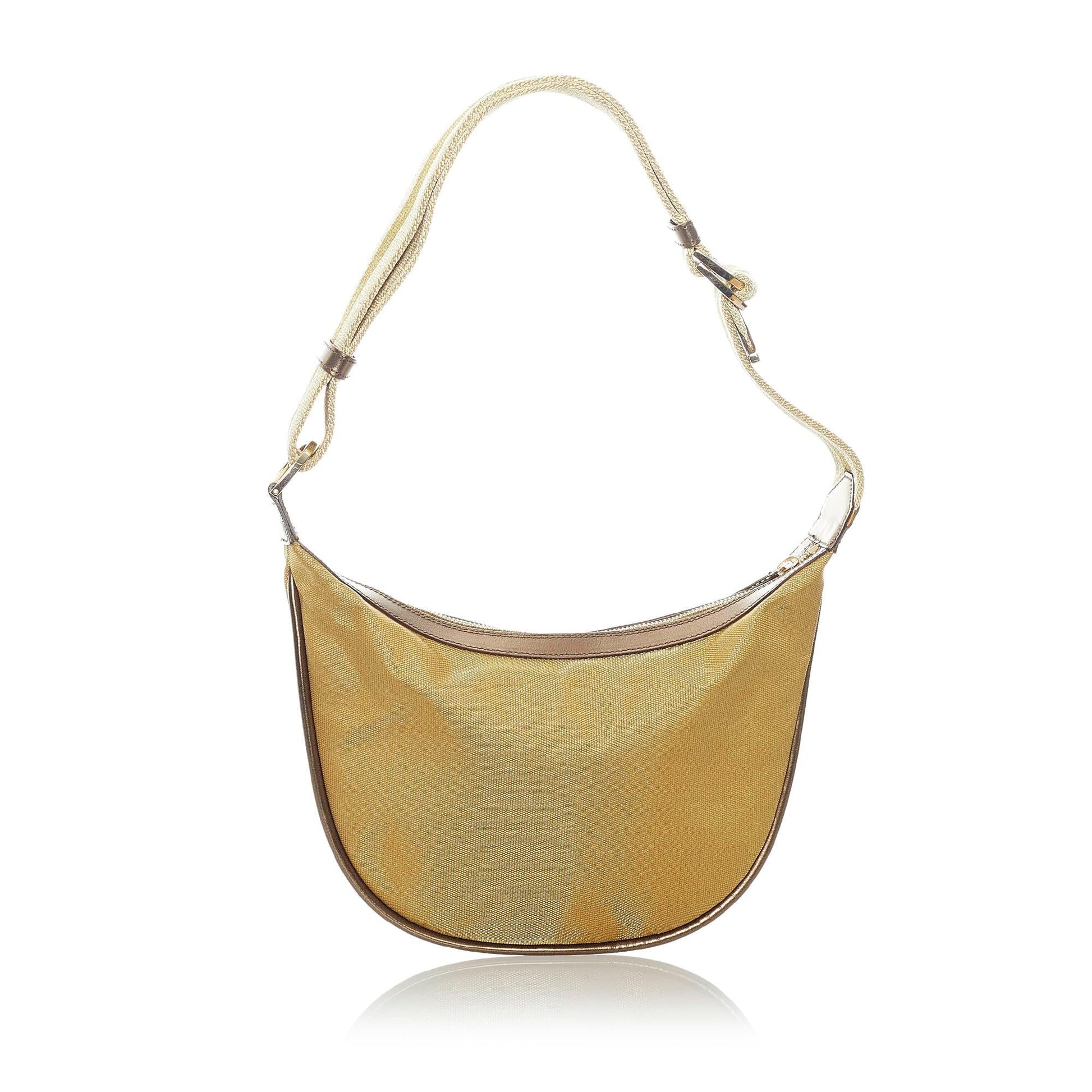 Gucci Web SHG Nylon Calf Brown Shoulder Bag Bag Shg