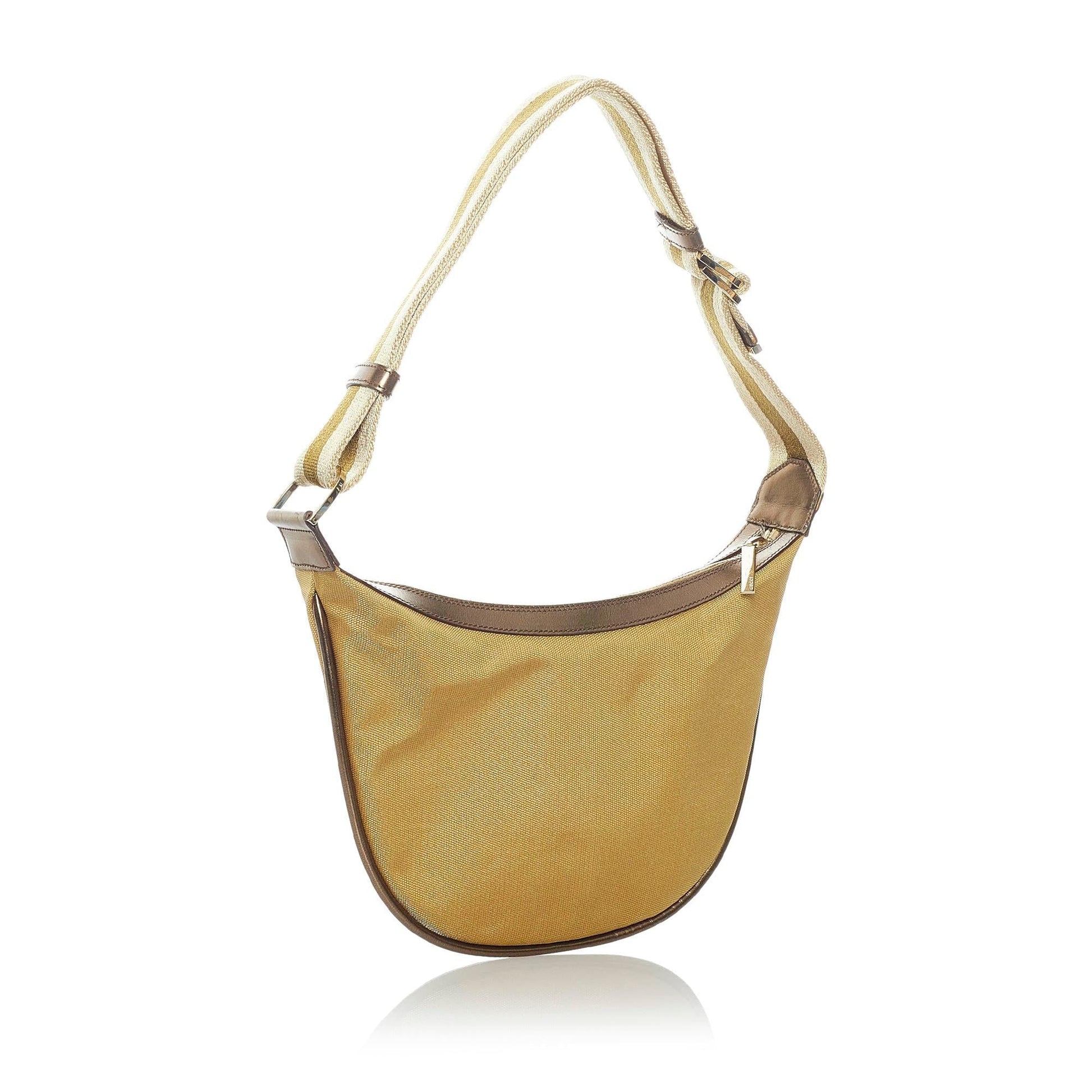 Gucci Web SHG Nylon Calf Brown Shoulder Bag