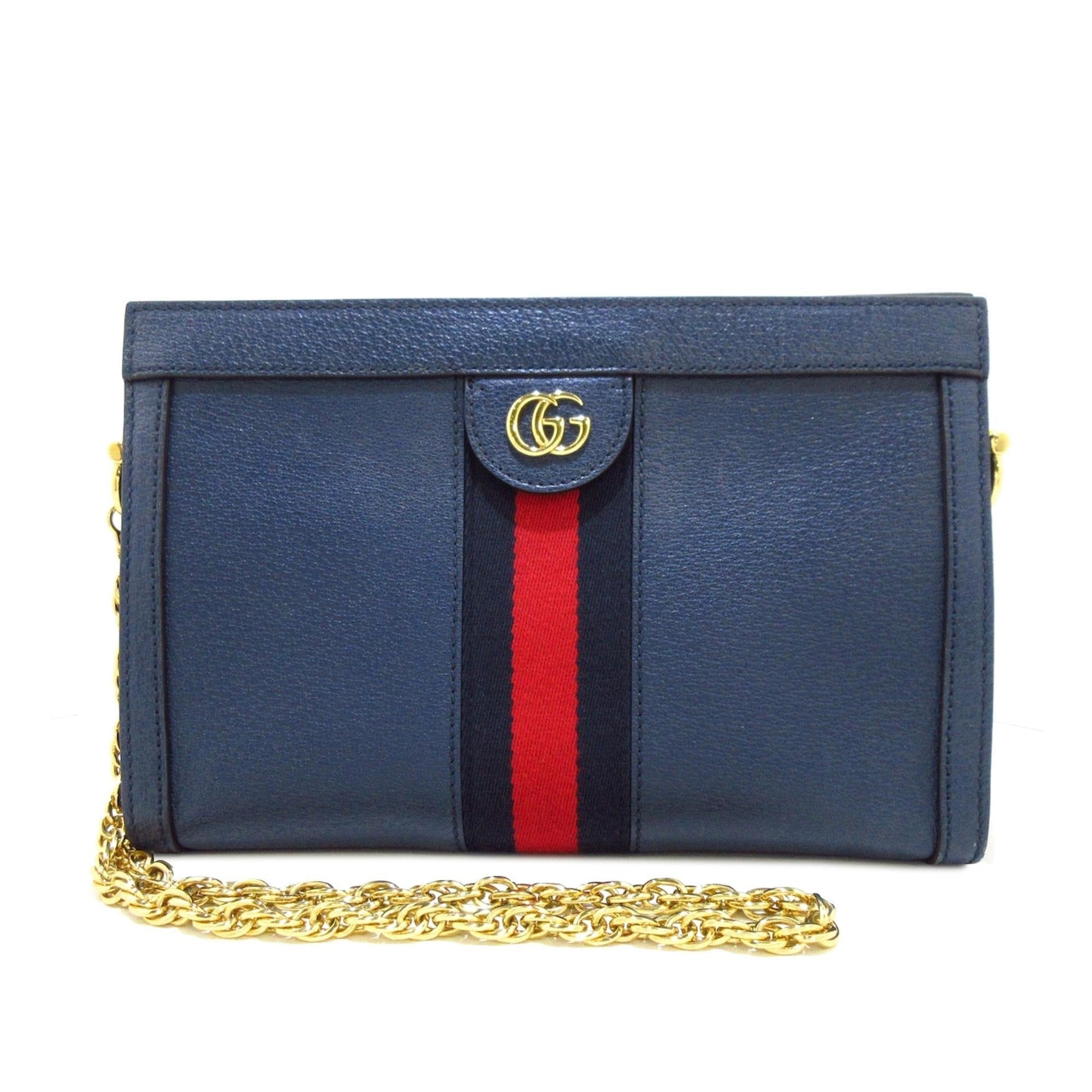 Gucci Web Ophidia SHG-TO0Wgu Calf Blue Crossbody Bag