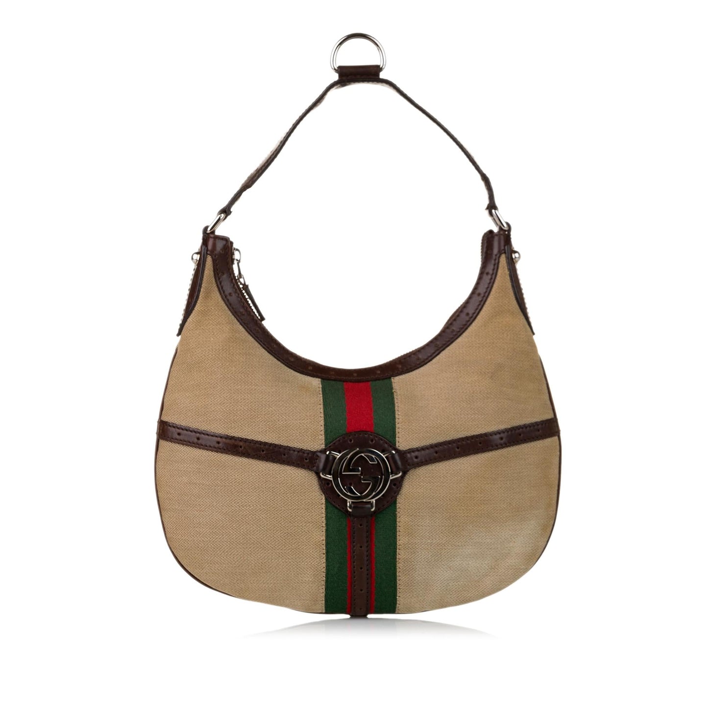 Gucci Web Reins SHG Canvas Calf Brown Shoulder Bag 3
