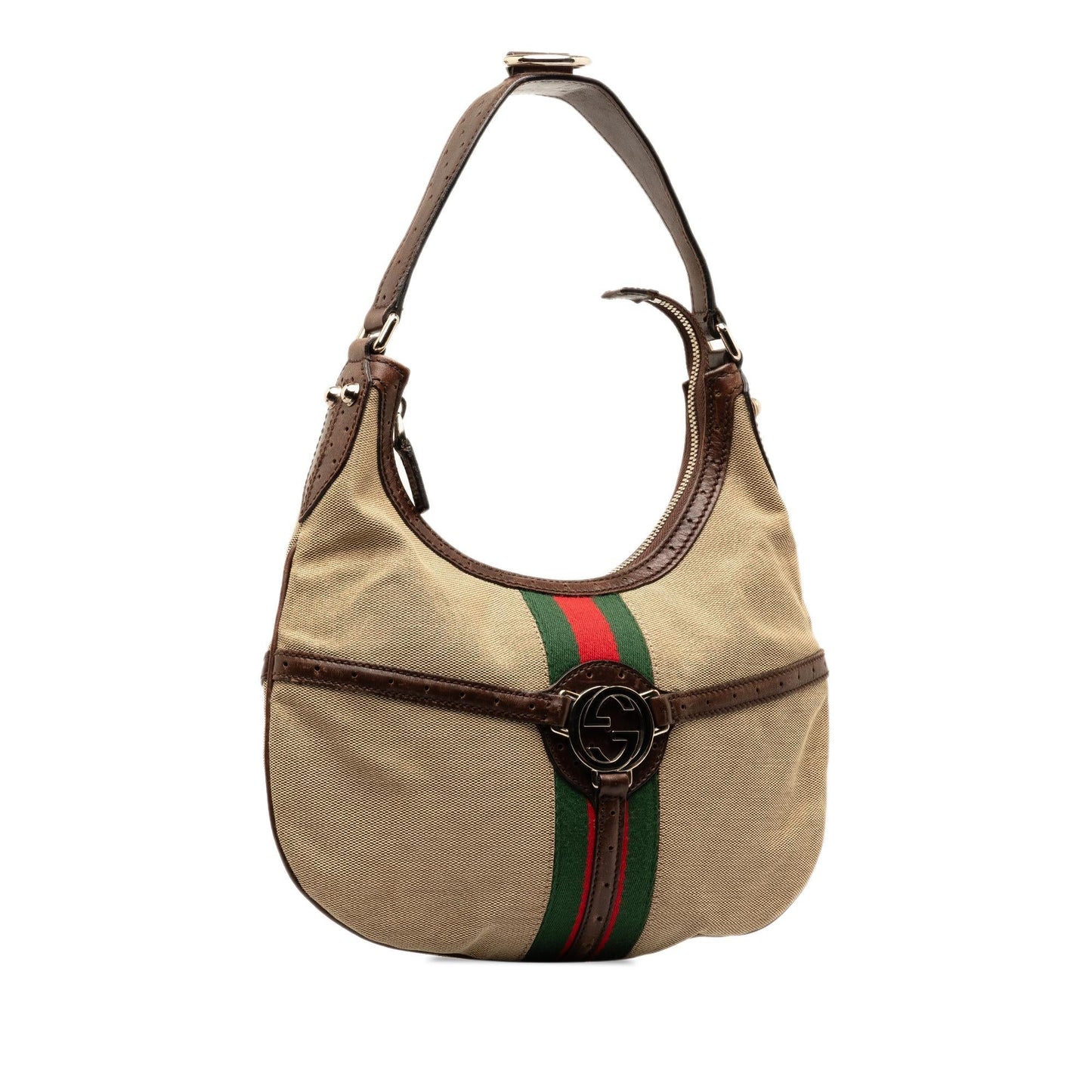 Gucci Web Reins SHG-qCOzMw Canvas Brown Shoulder Bag
