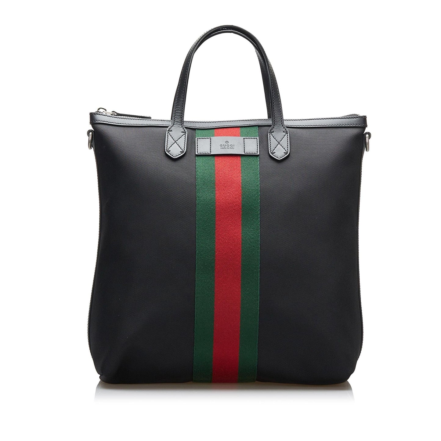 Gucci Web SHG-7u2aqw Canvas Black Satchel Bag