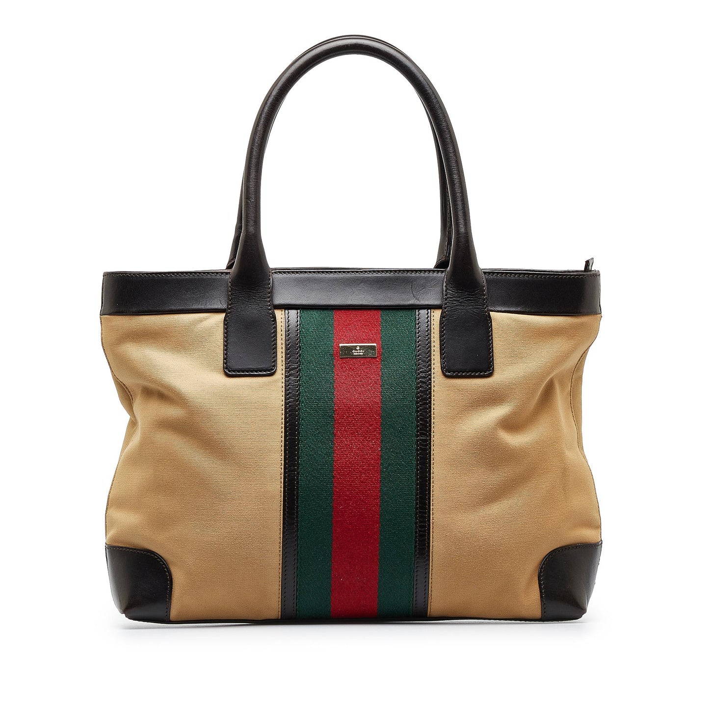 Gucci Web SHG-PfOqI7 Canvas Brown Tote Bag